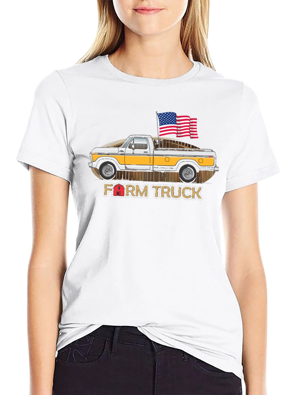 Farm Truck American Flag Graphic Tee
