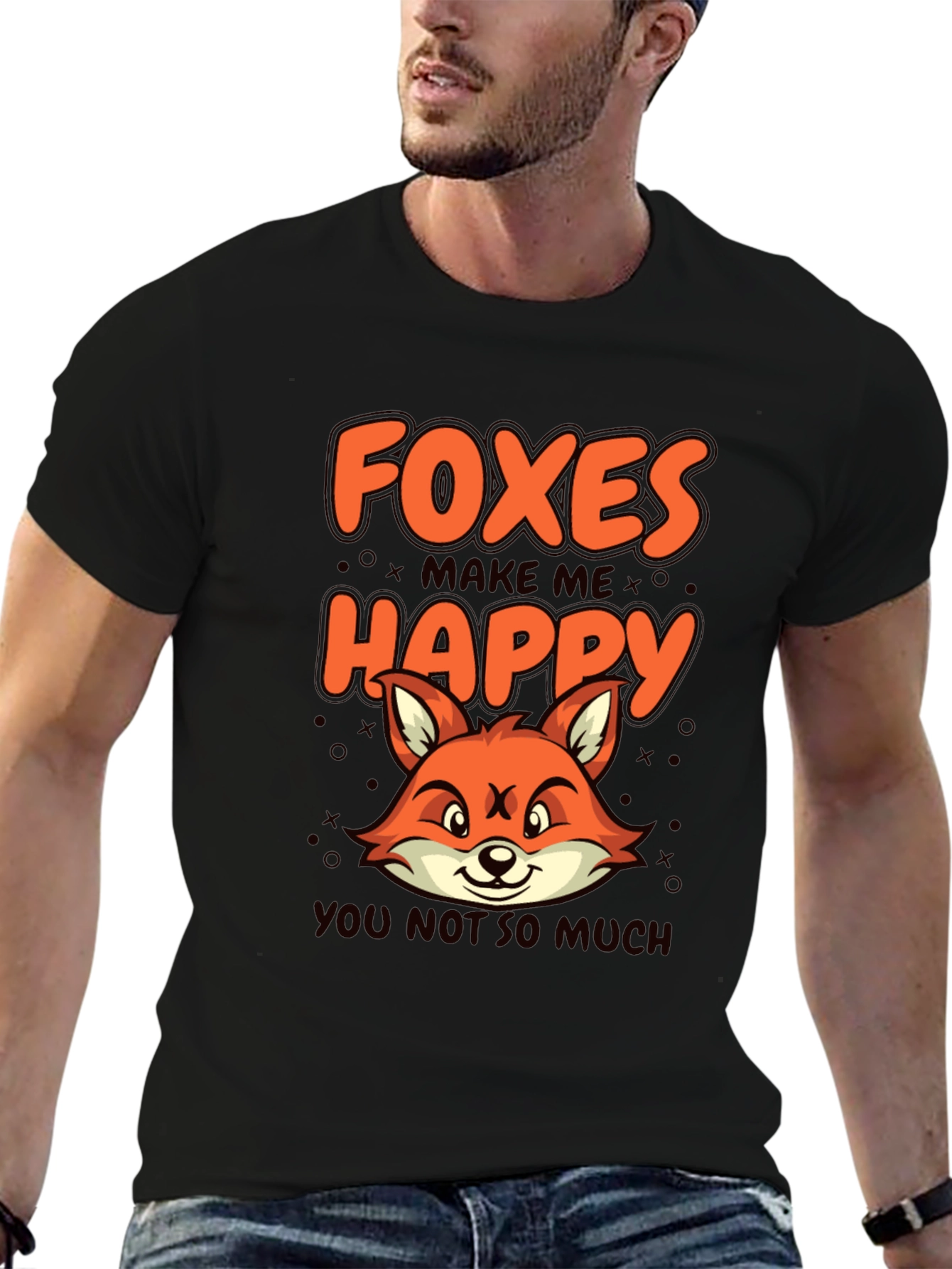 Foxes Make Me Happy Graphic T-Shirt