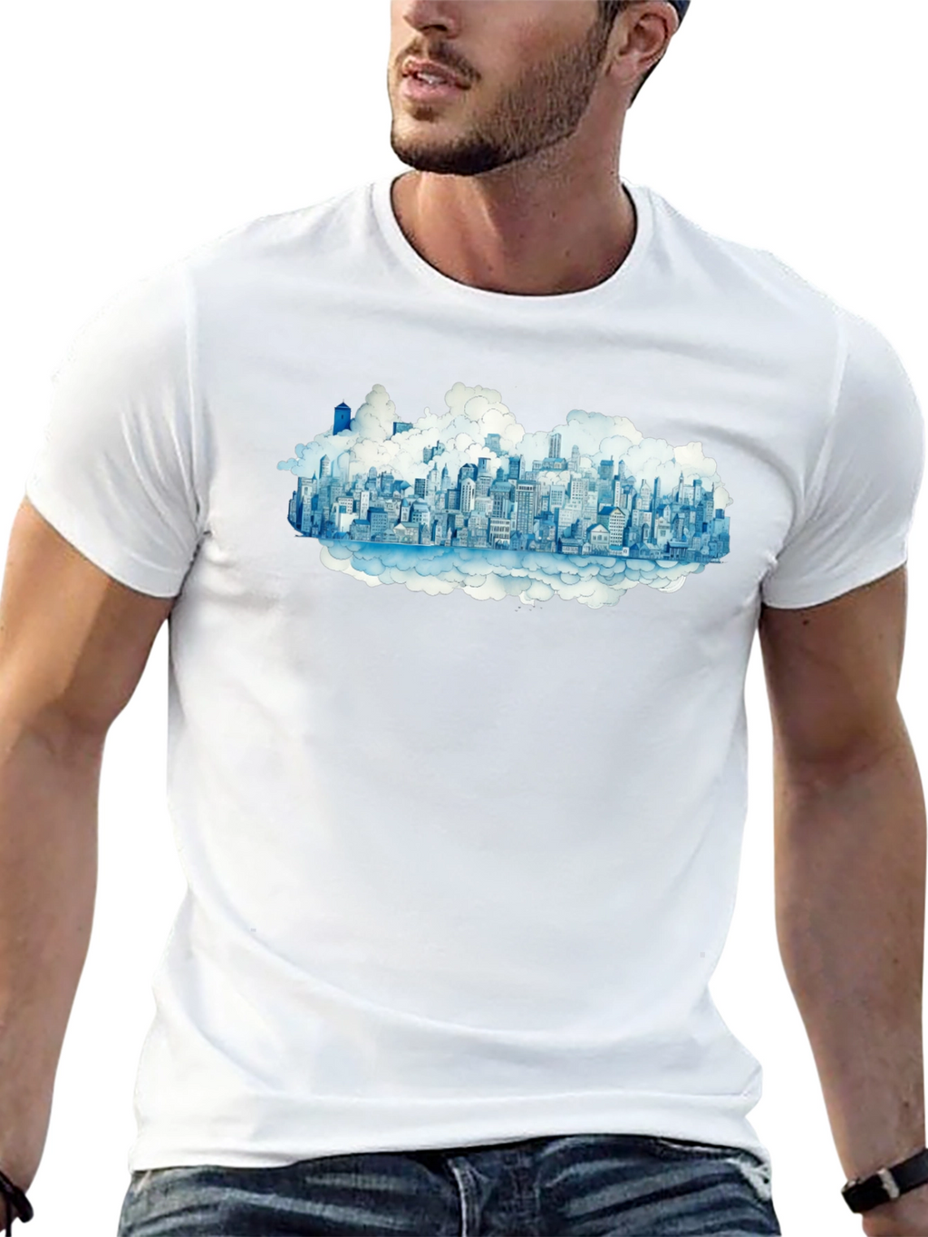City in the Clouds Black Tee