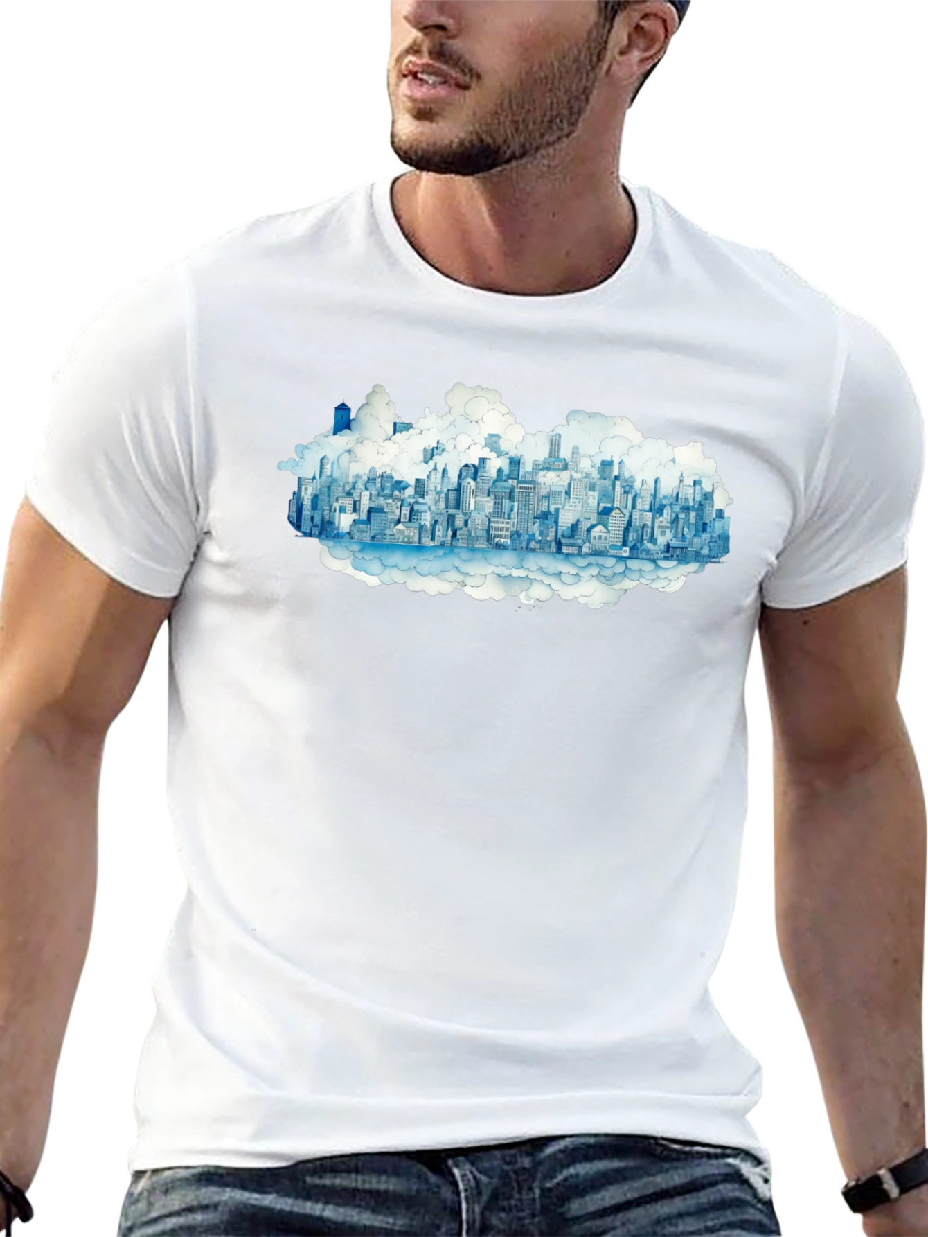 City in the Clouds Black Tee
