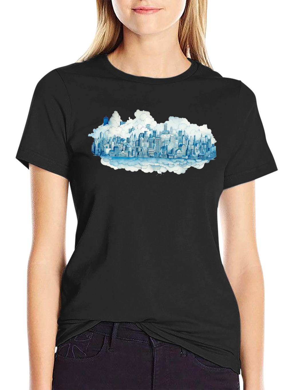 City in the Clouds Black Tee