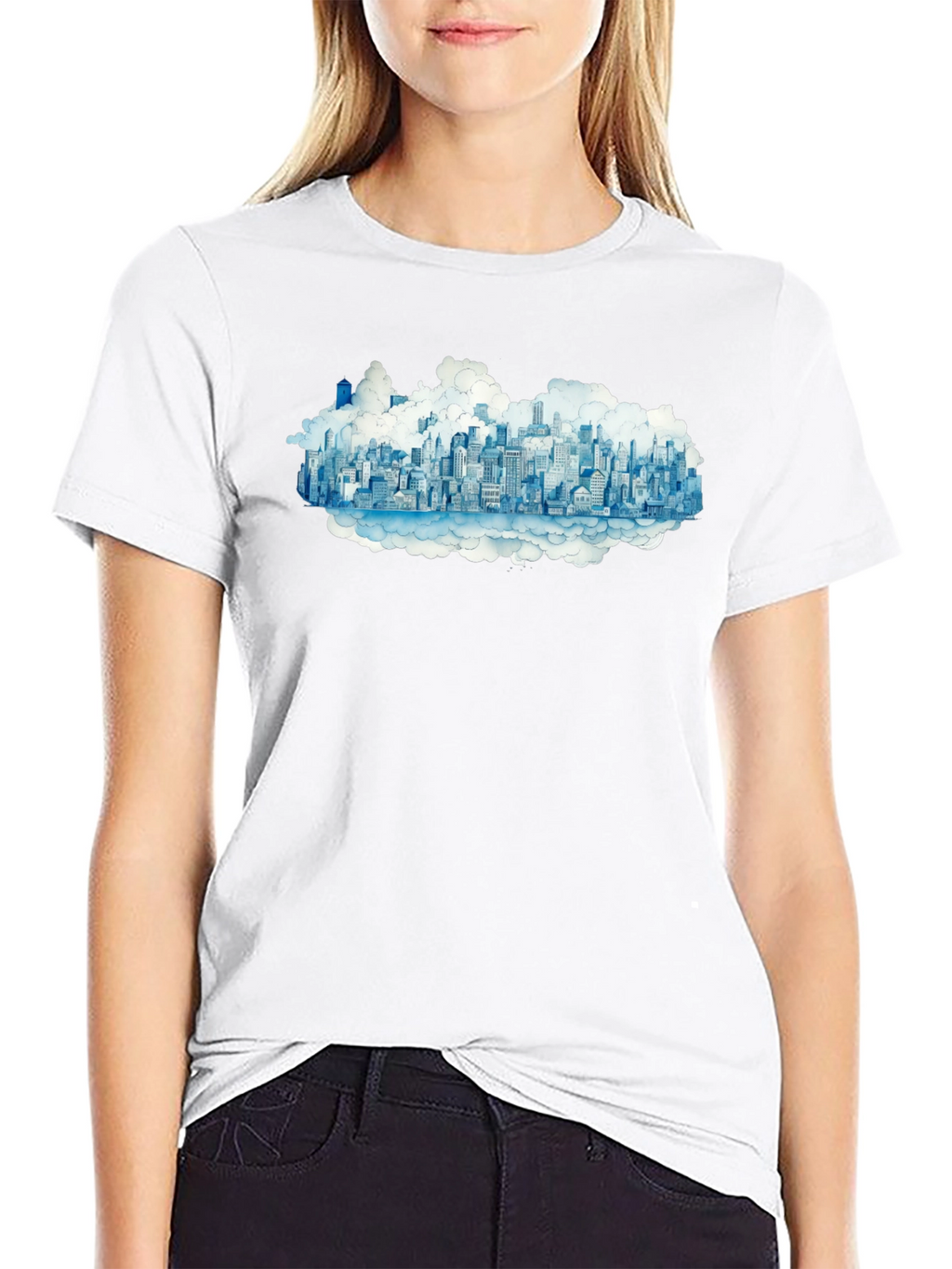City in the Clouds Black Tee