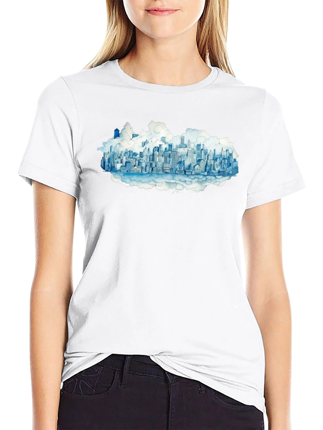 City in the Clouds Black Tee