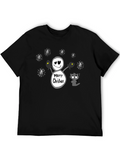 Merry Christmas Snowman & Cat Graphic T-Shirt