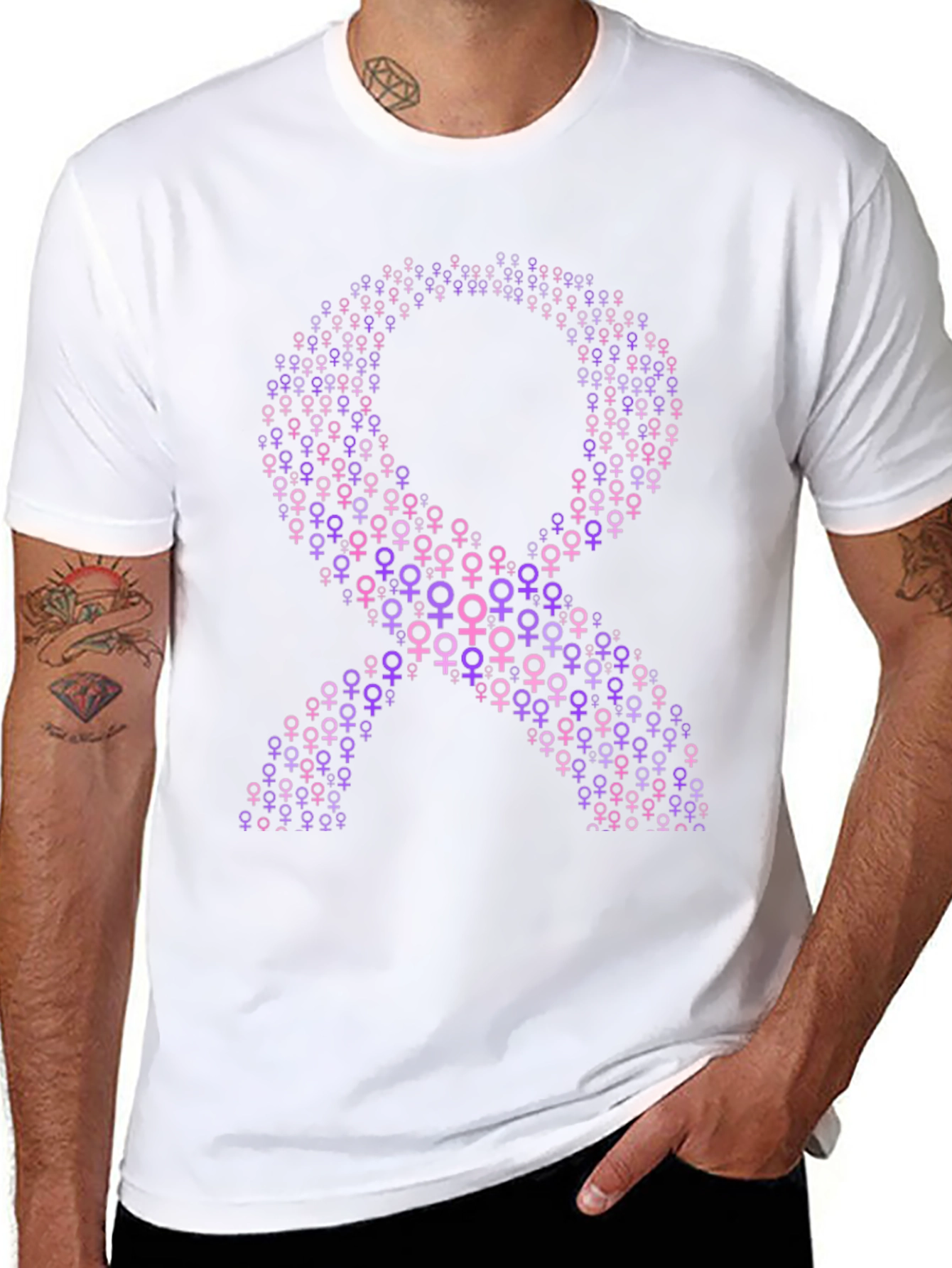 Purple Ribbon T-Shirt - Feminine Symbol Tee