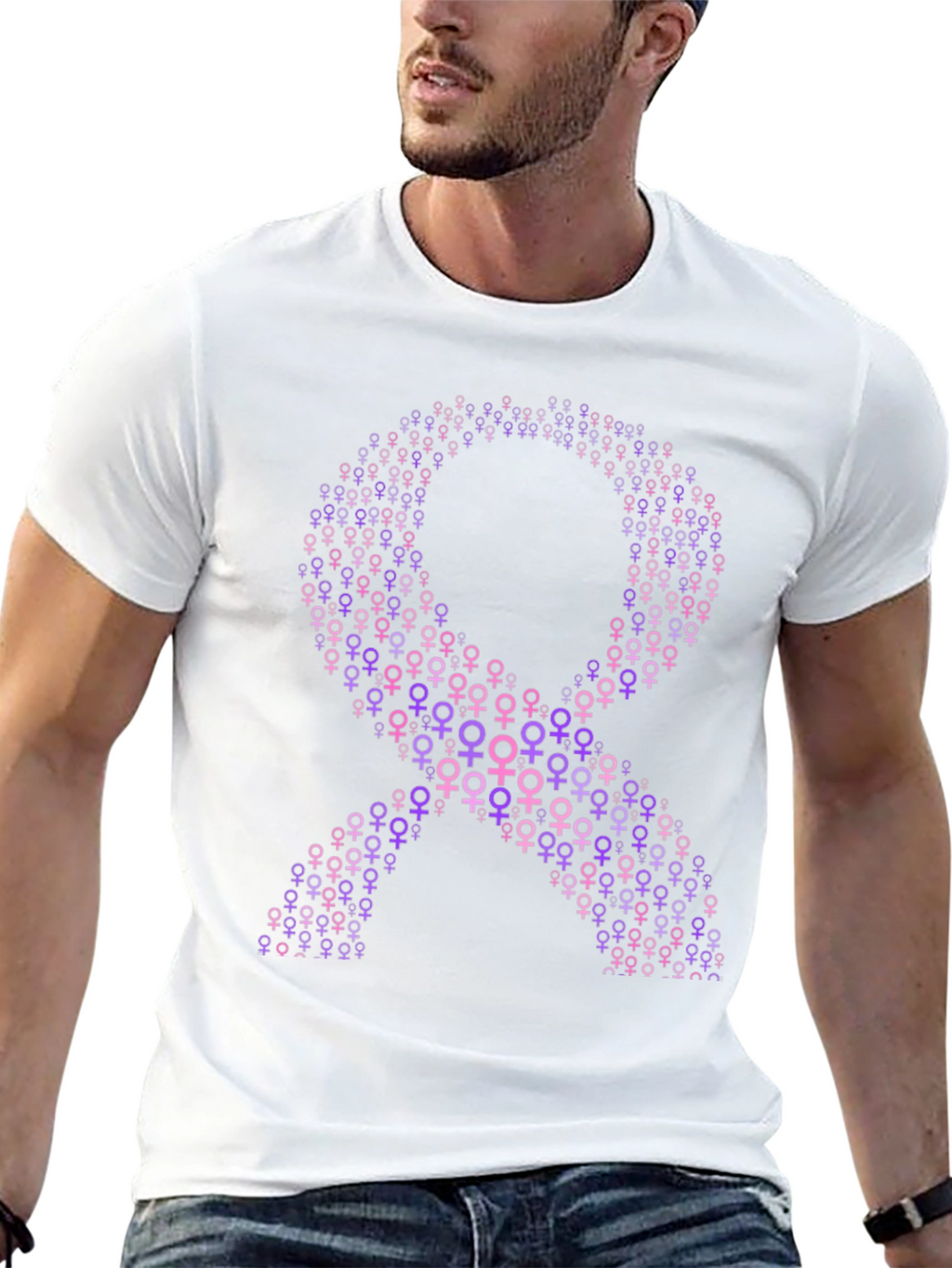 Purple Ribbon T-Shirt - Feminine Symbol Tee