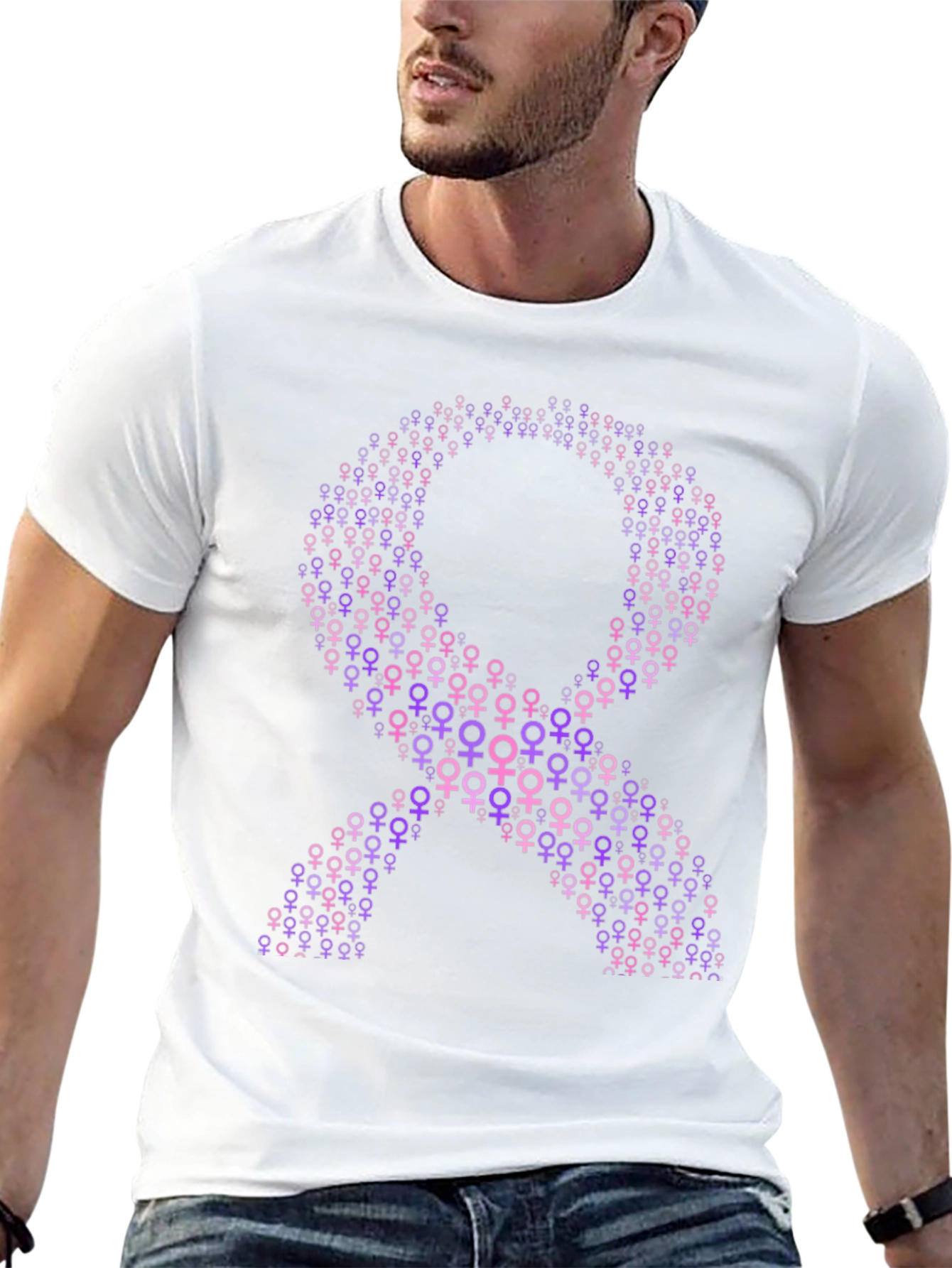 Purple Ribbon T-Shirt - Feminine Symbol Tee