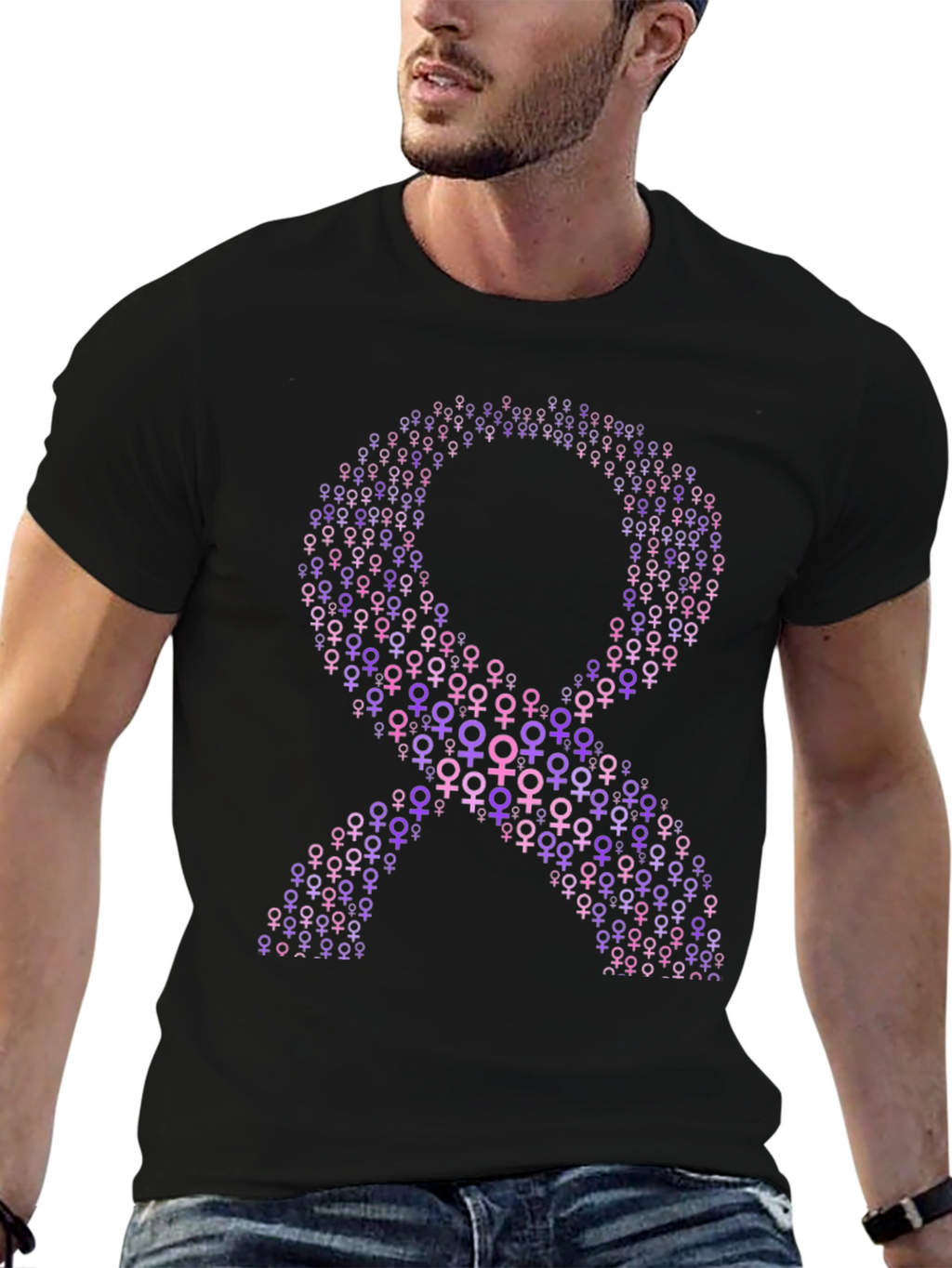 Purple Ribbon T-Shirt - Feminine Symbol Tee