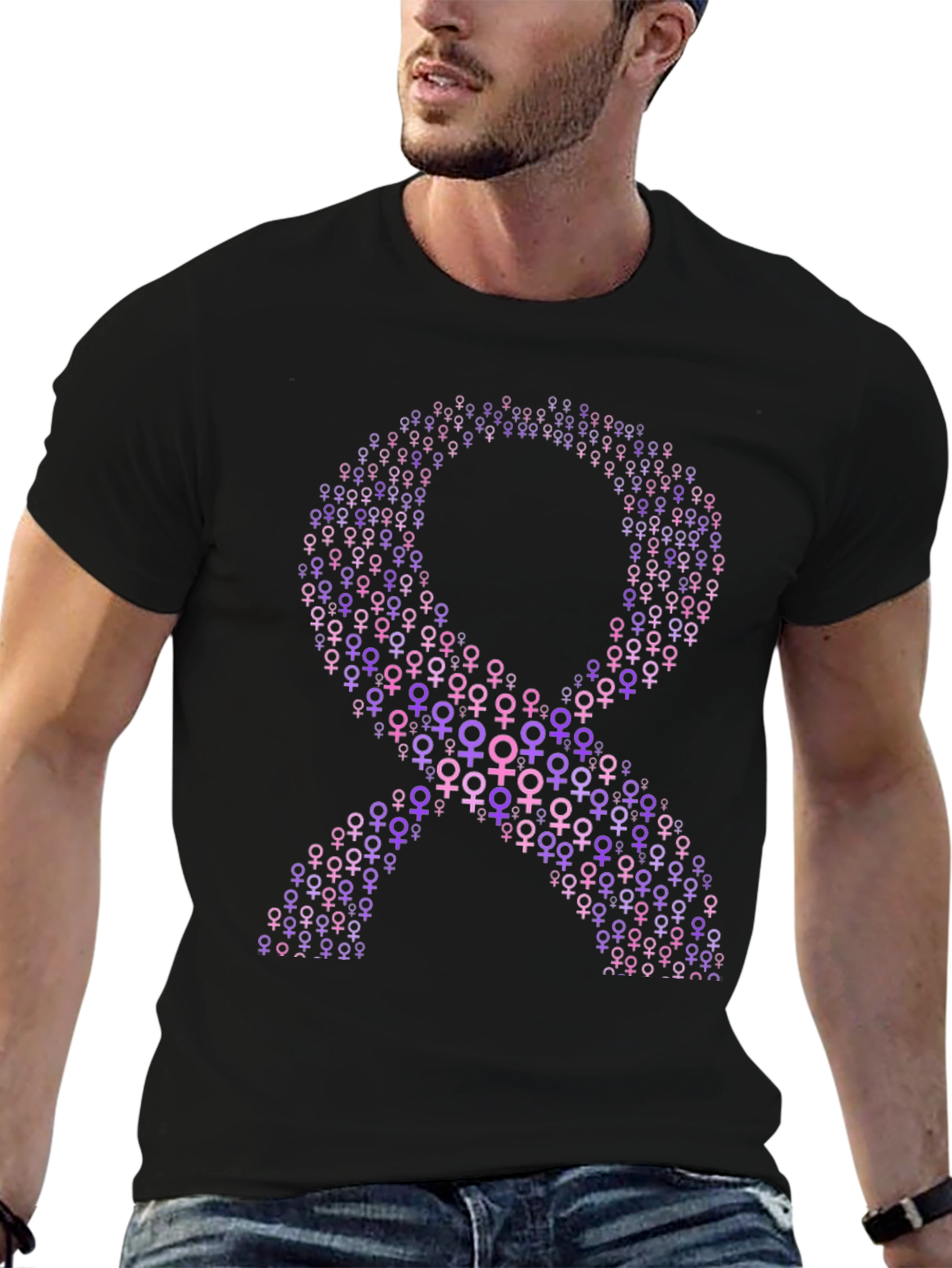 Purple Ribbon T-Shirt - Feminine Symbol Tee