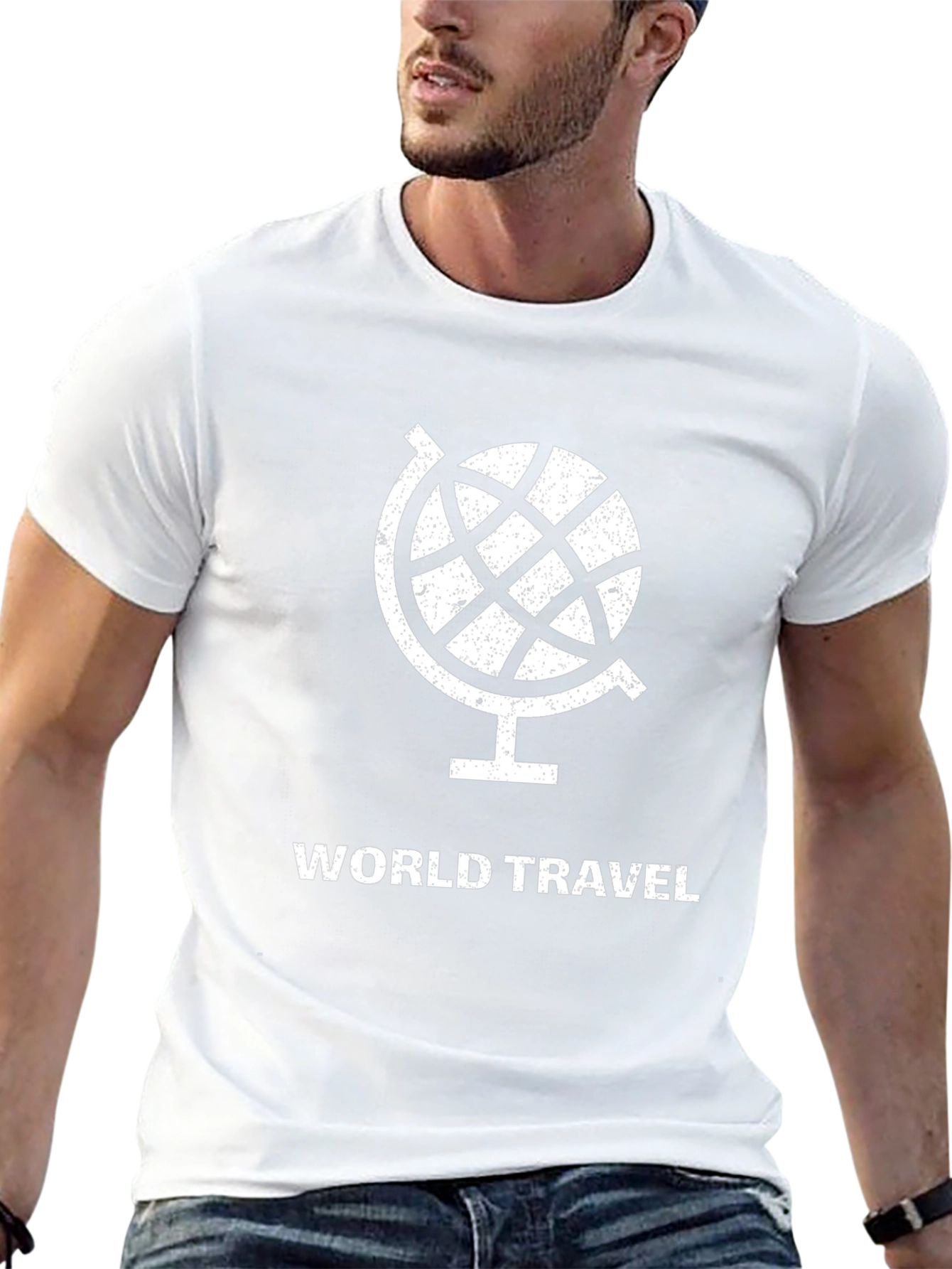 World Travel Globe Graphic T-Shirt - Black
