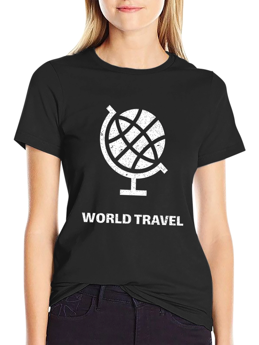 World Travel Globe Graphic T-Shirt - Black