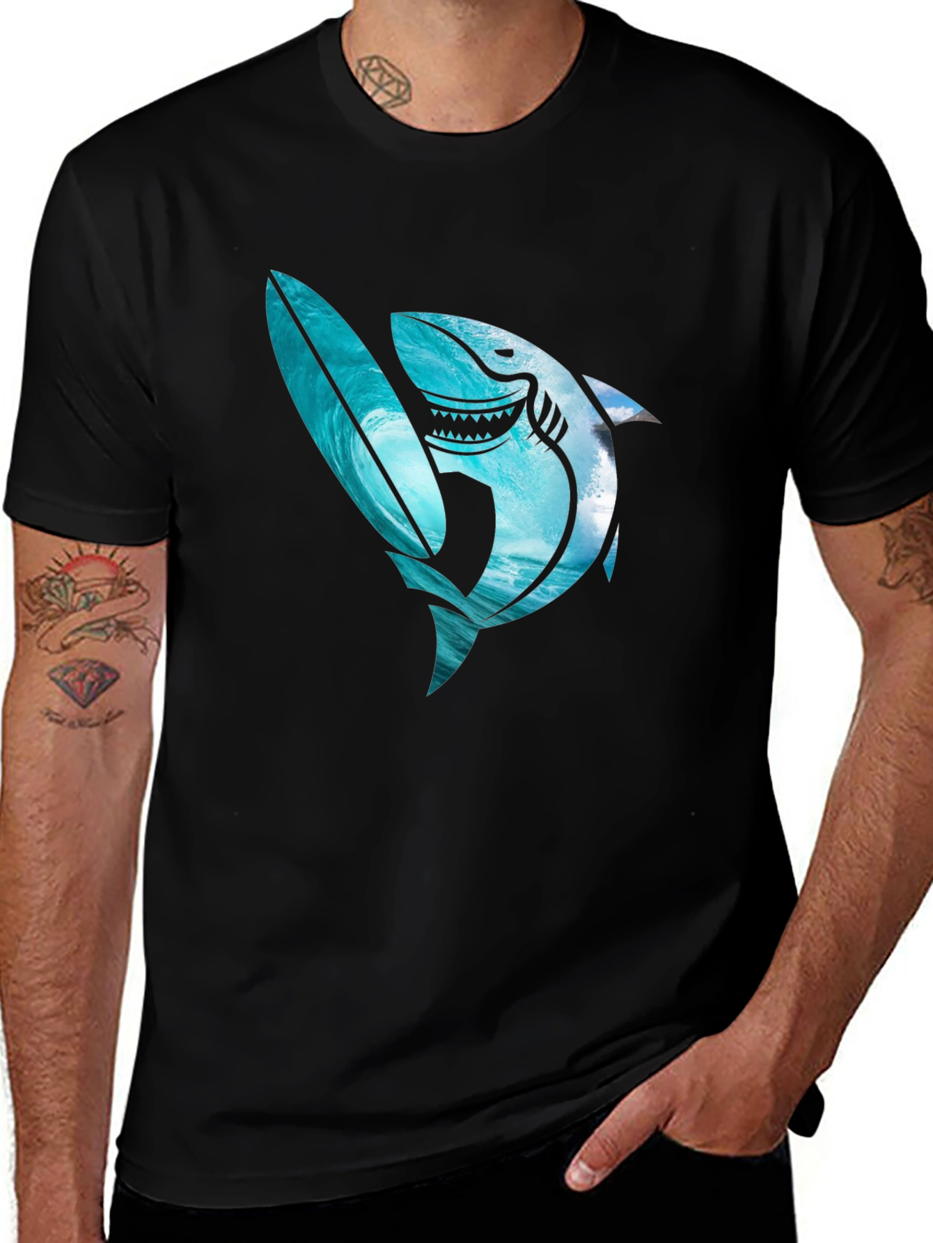 Shark Surfboard Graphic Tee
