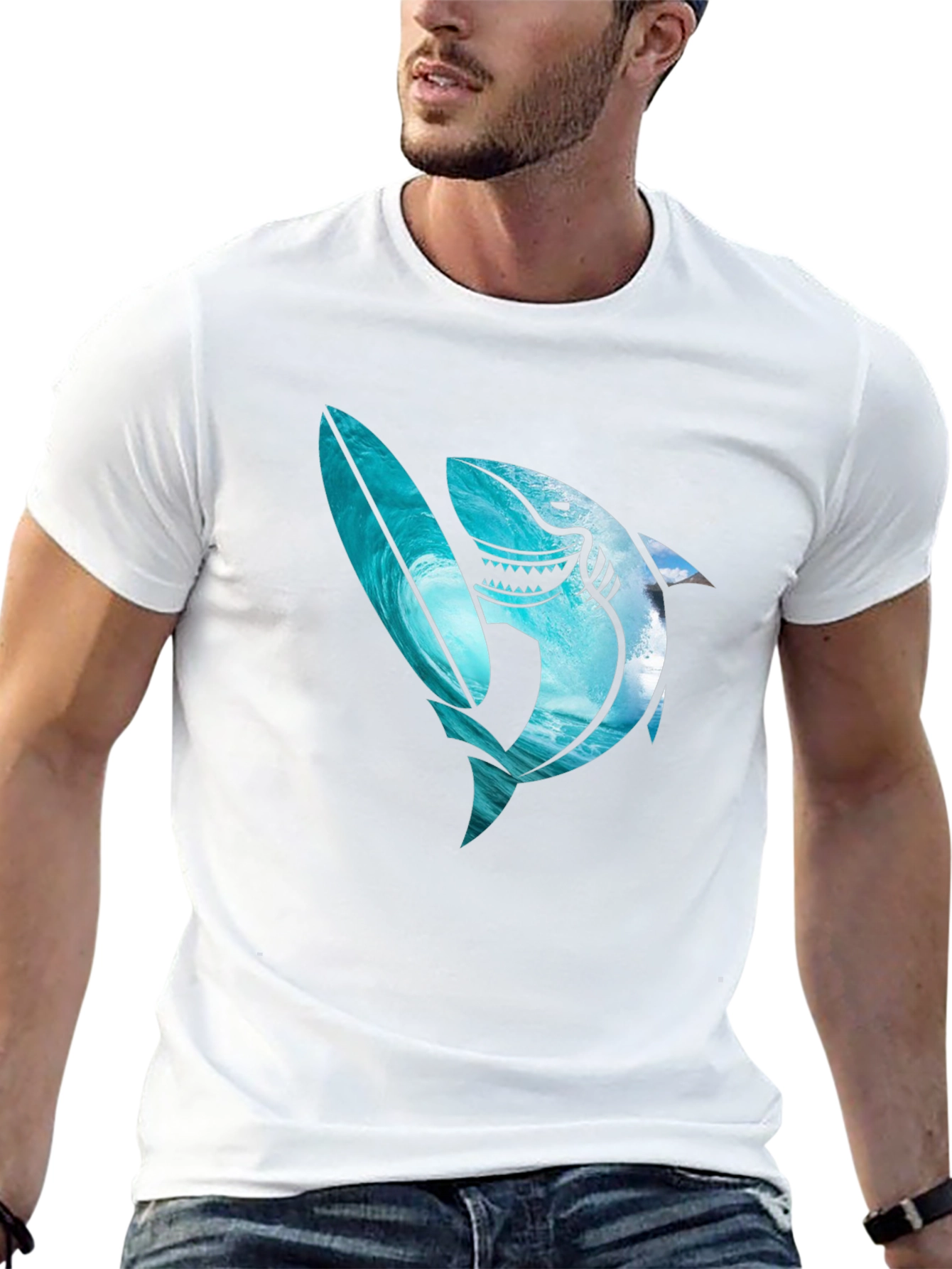 Shark Surfboard Graphic Tee