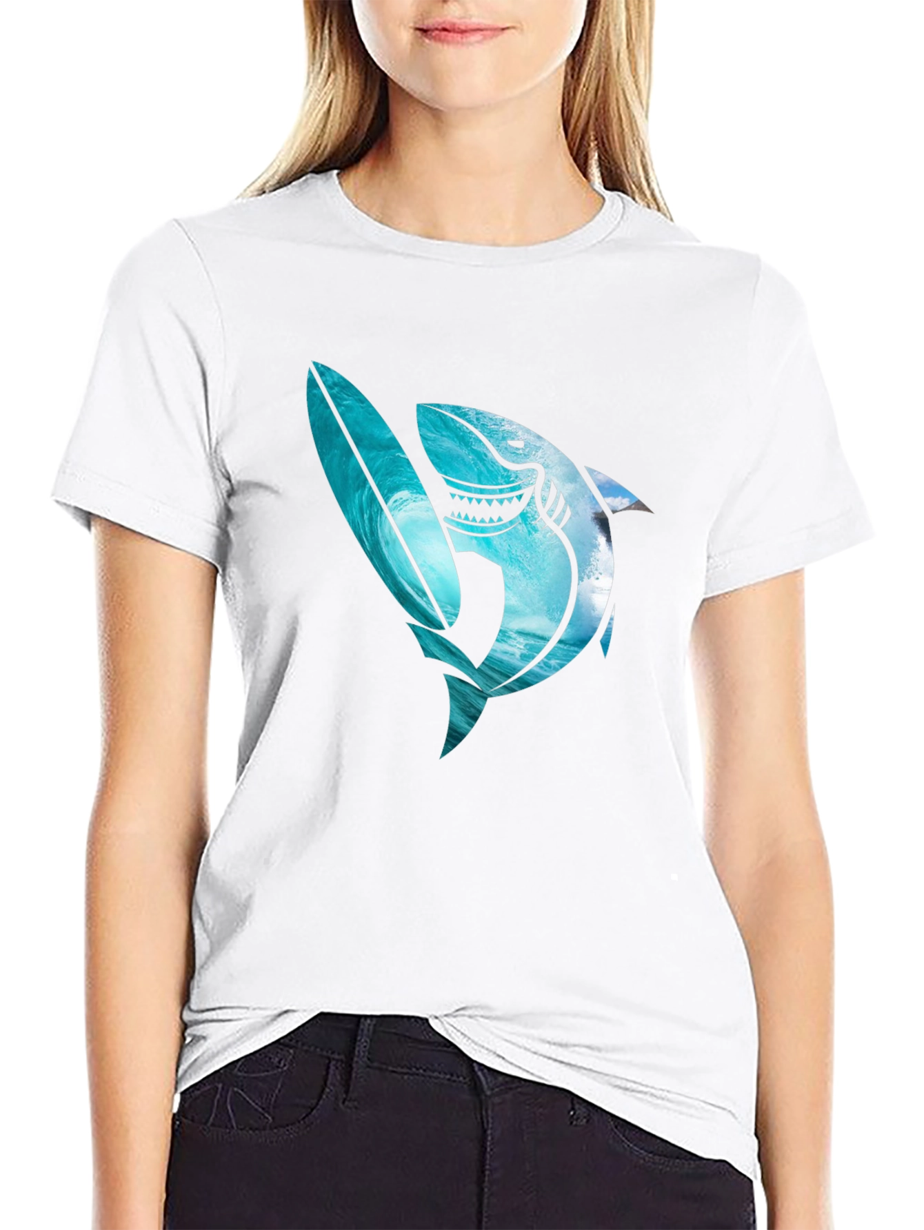 Shark Surfboard Graphic Tee