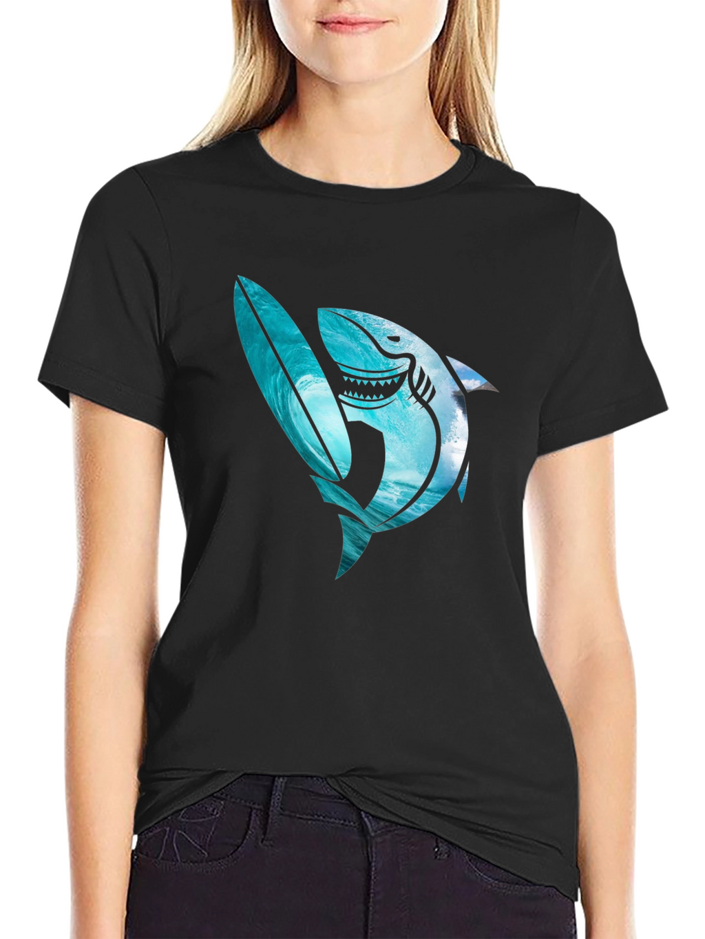 Shark Surfboard Graphic Tee