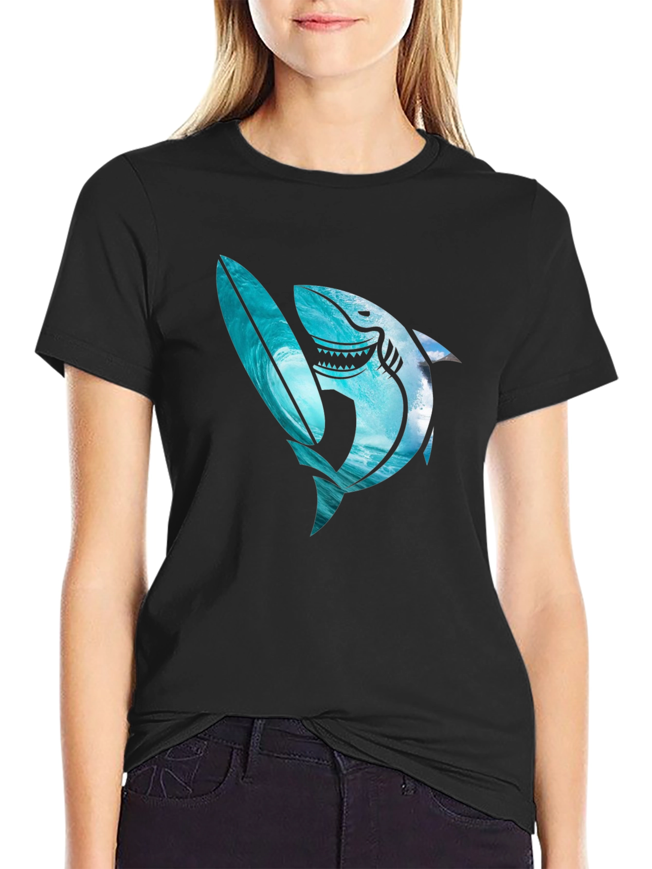 Shark Surfboard Graphic Tee