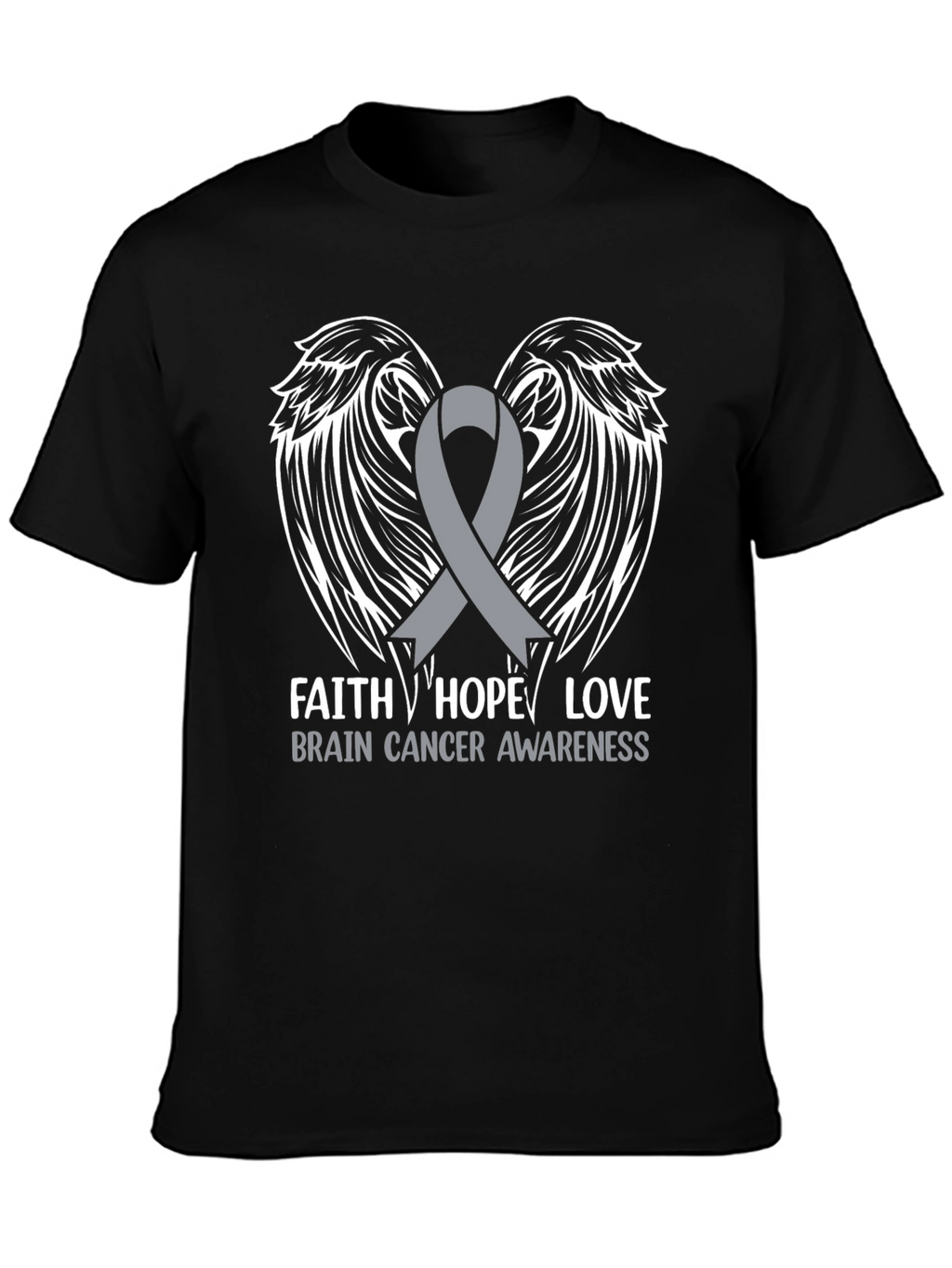 Brain Cancer Awareness Ribbon Wings T-Shirt