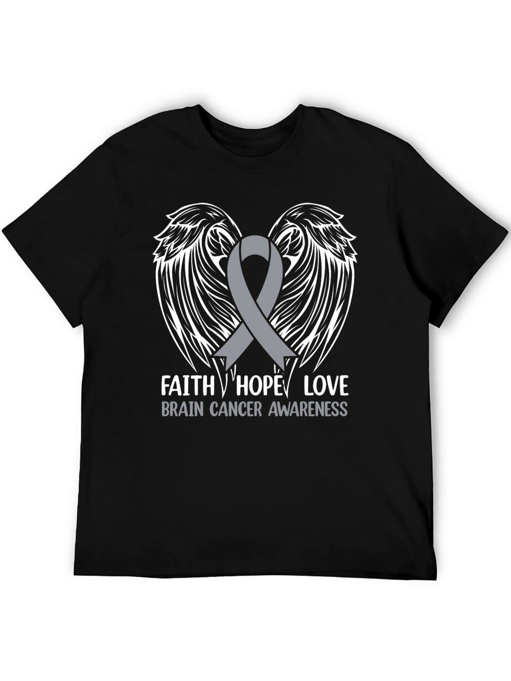 Brain Cancer Awareness Ribbon Wings T-Shirt