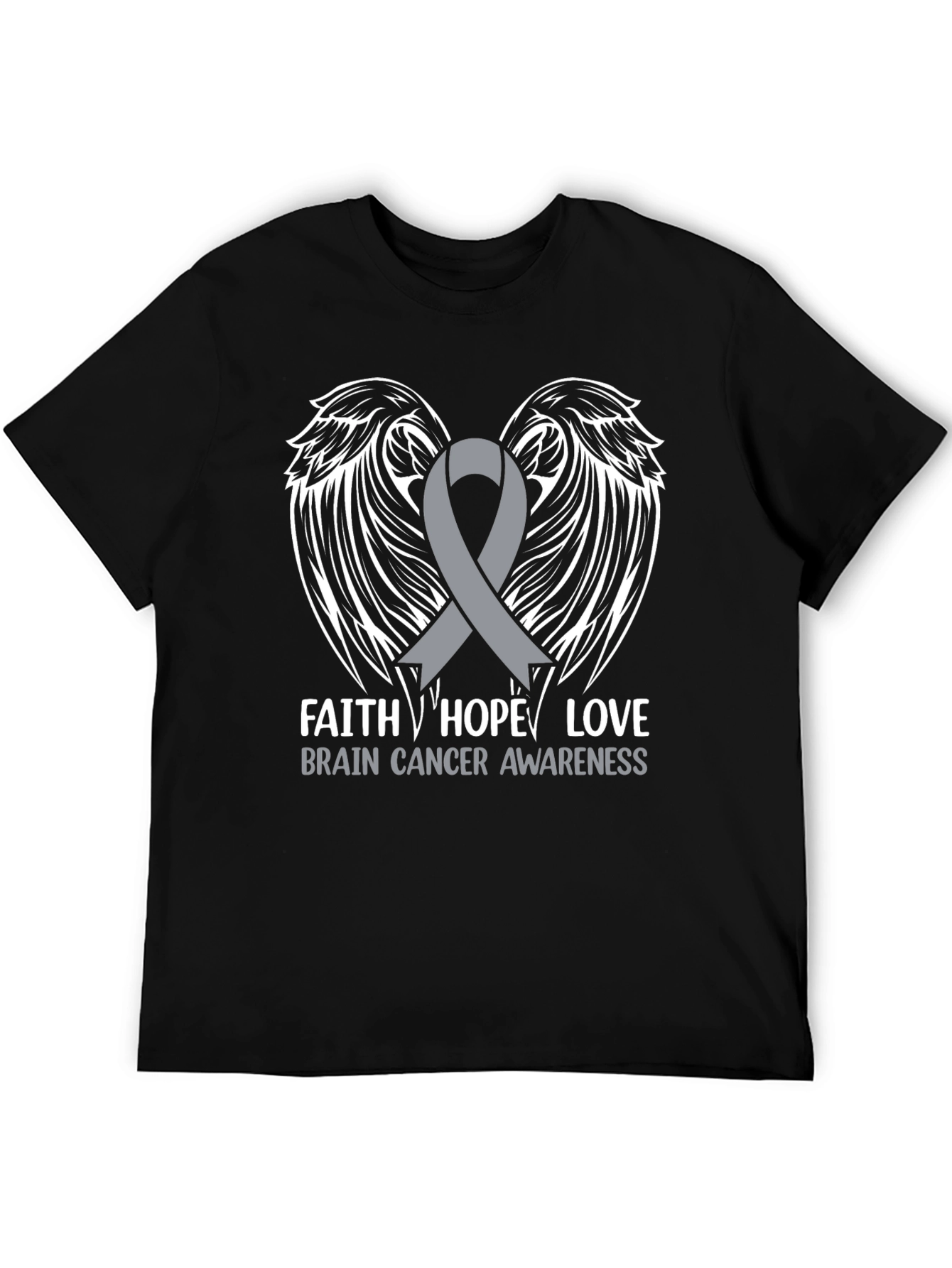 Brain Cancer Awareness Ribbon Wings T-Shirt