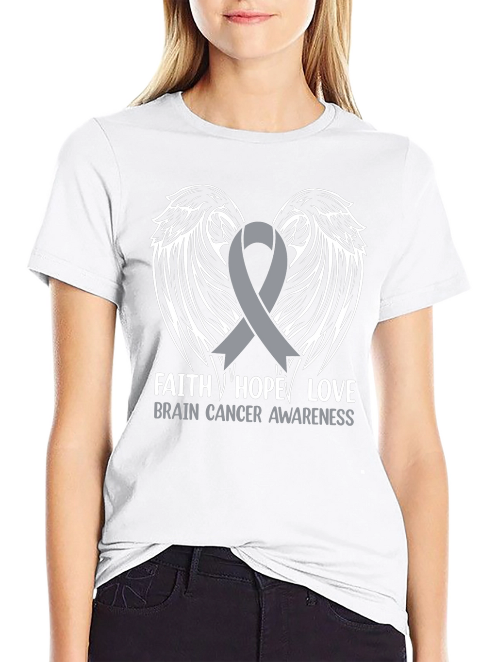 Brain Cancer Awareness Ribbon Wings T-Shirt