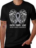 Brain Cancer Awareness Ribbon Wings T-Shirt
