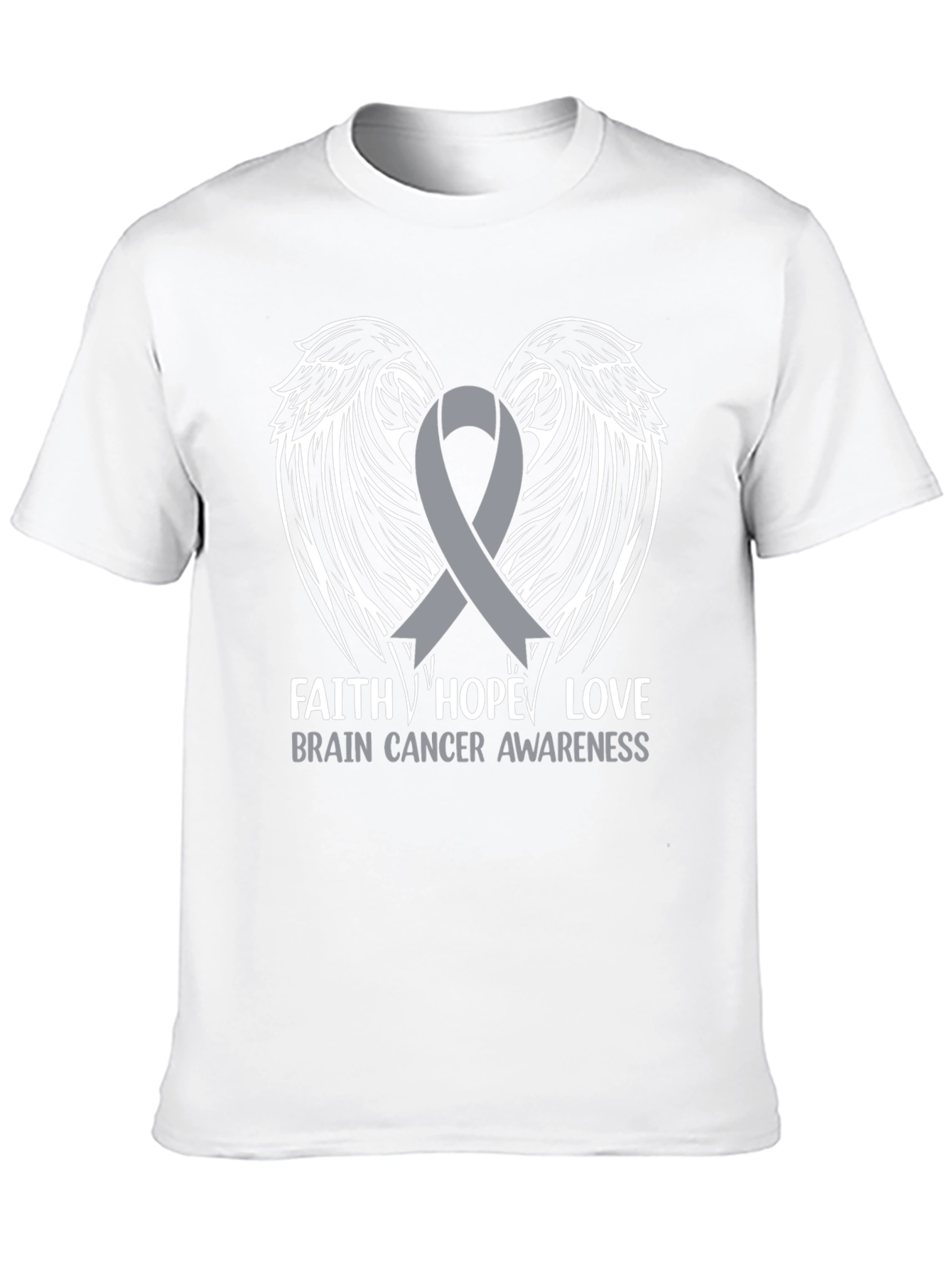 Brain Cancer Awareness Ribbon Wings T-Shirt