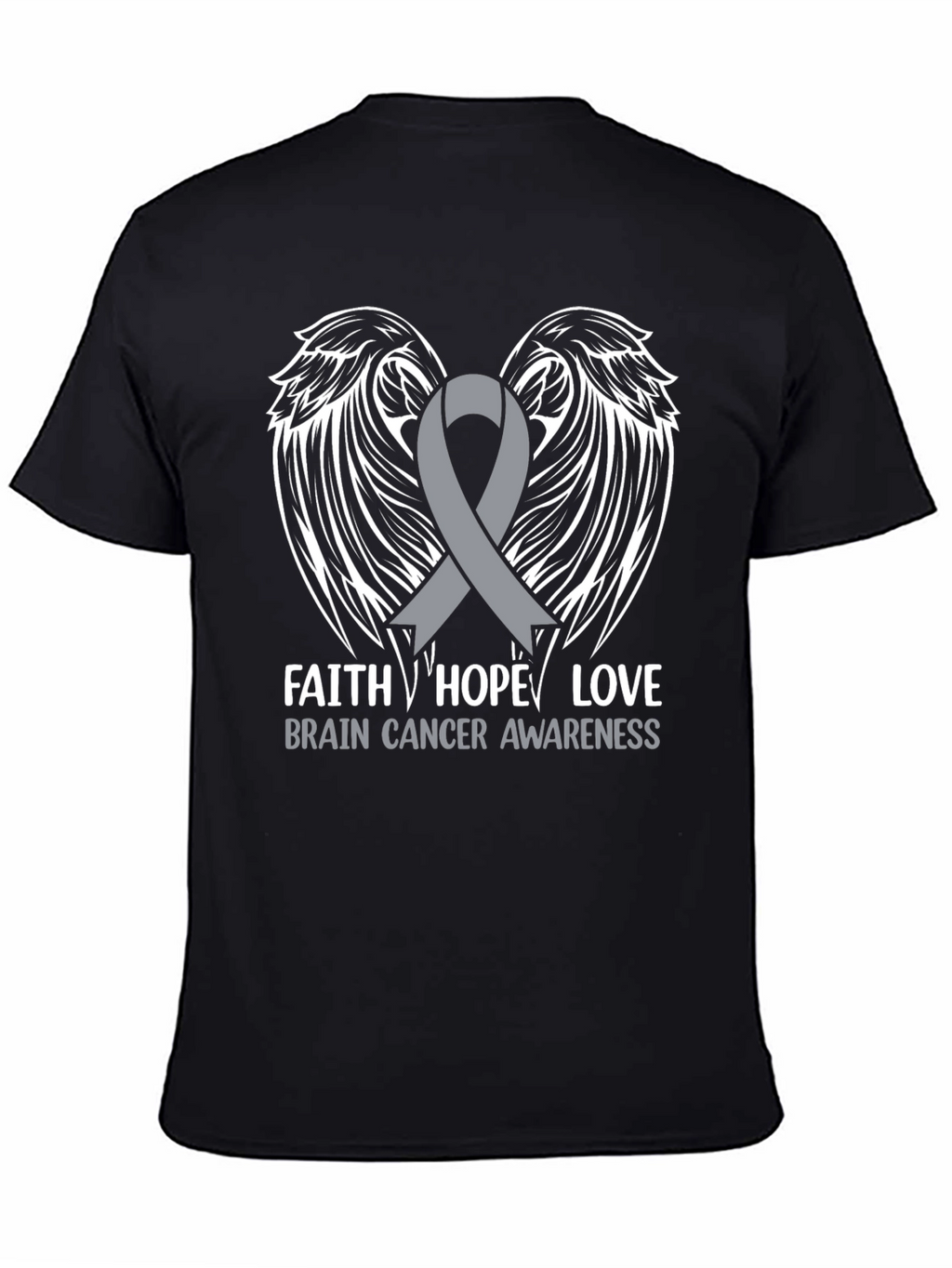 Brain Cancer Awareness Ribbon Wings T-Shirt