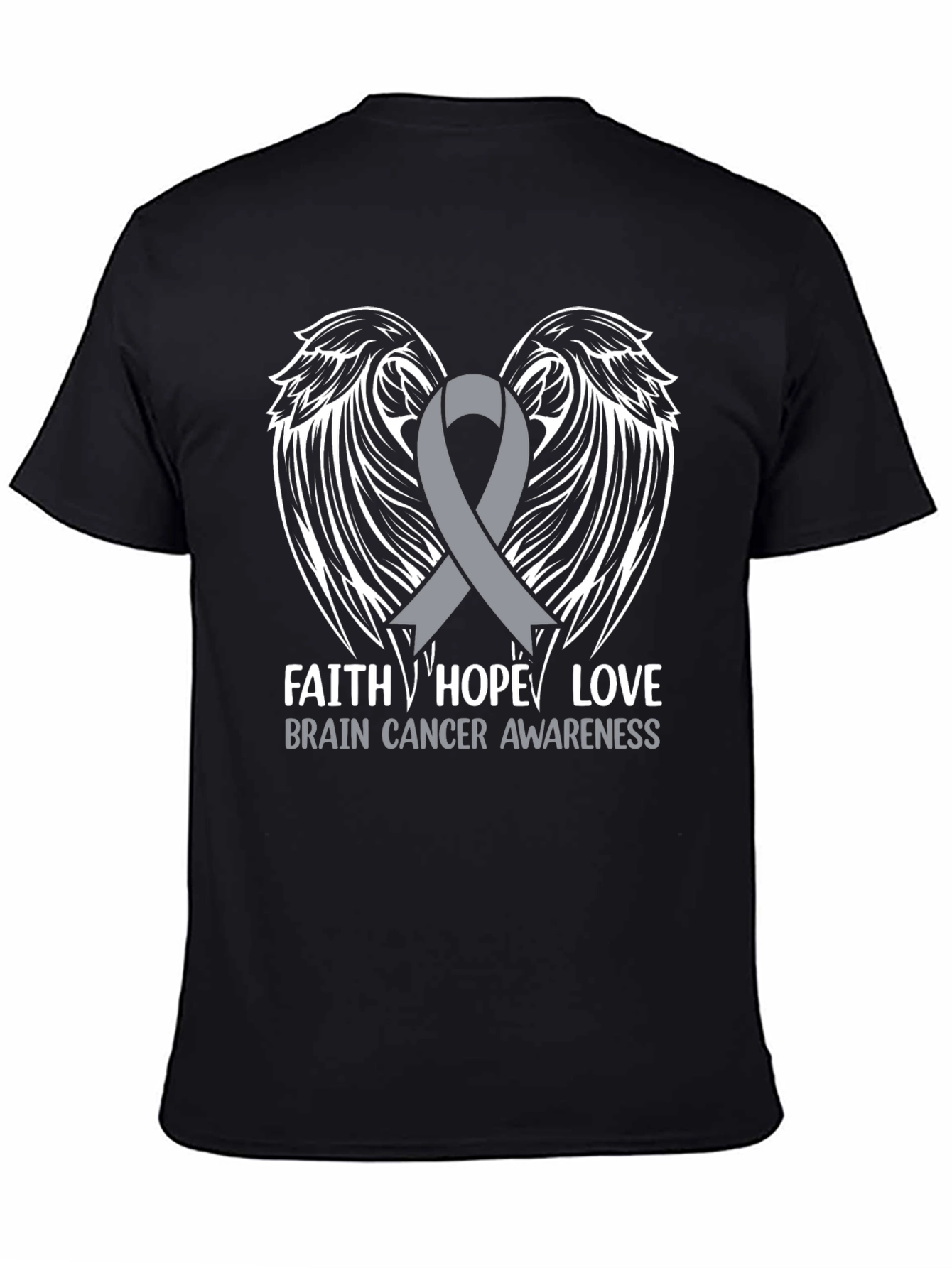 Brain Cancer Awareness Ribbon Wings T-Shirt