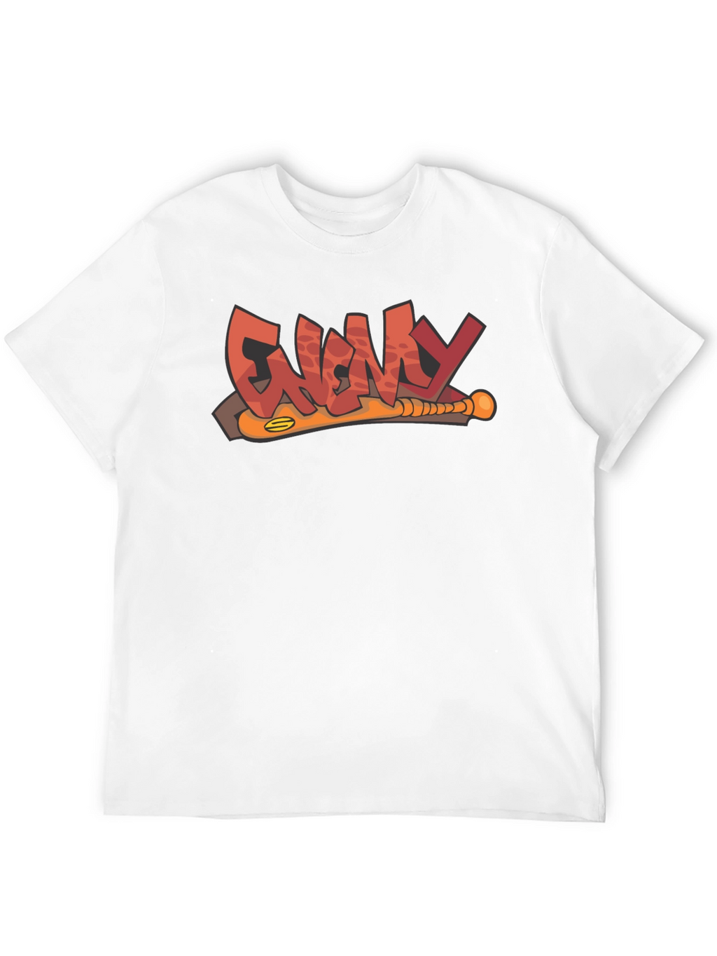 Enemy T-Shirt Black Graphic Novelty Baseball Bat Tee