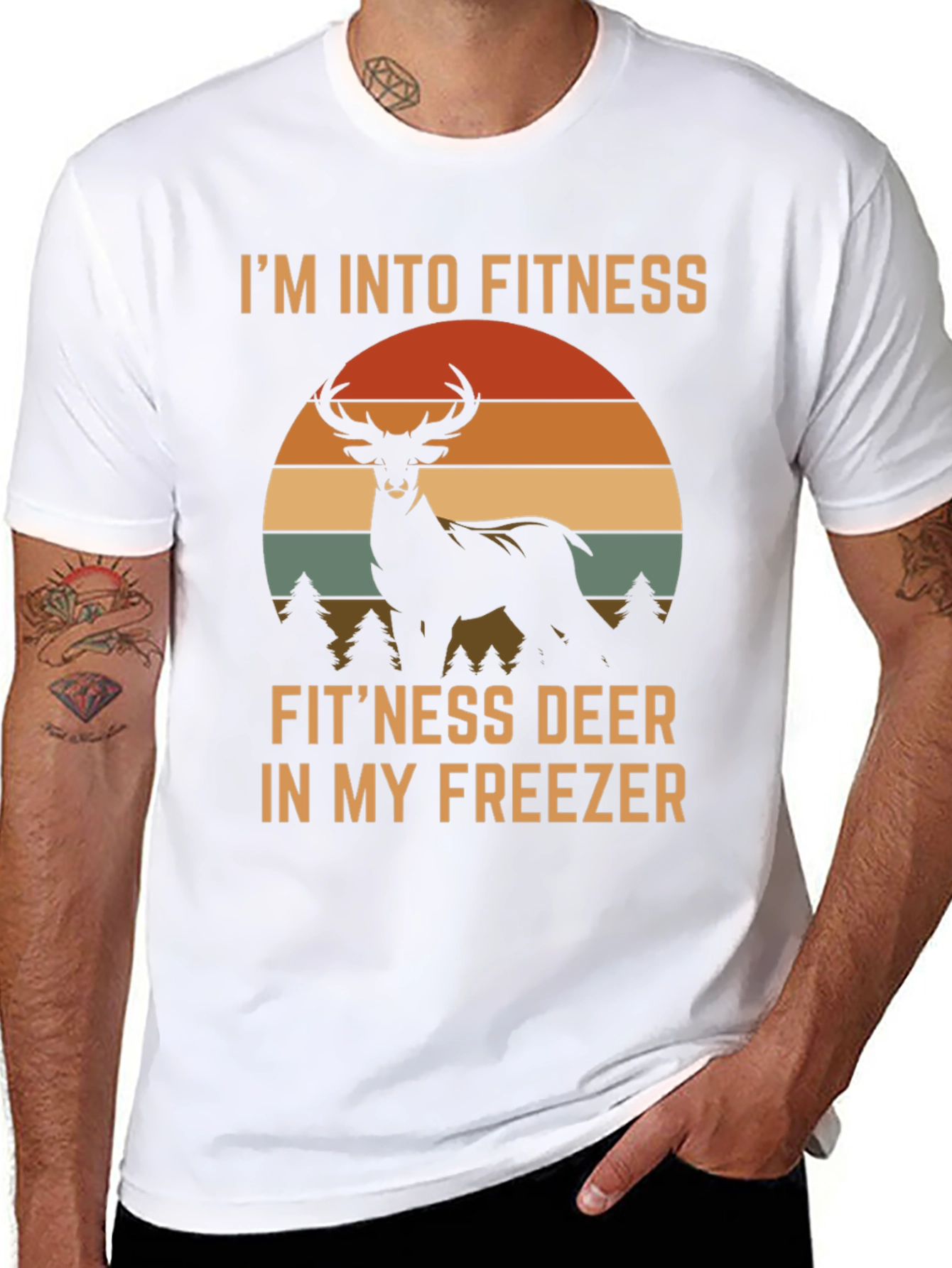 Fitness Deer Funny Graphic T-Shirt