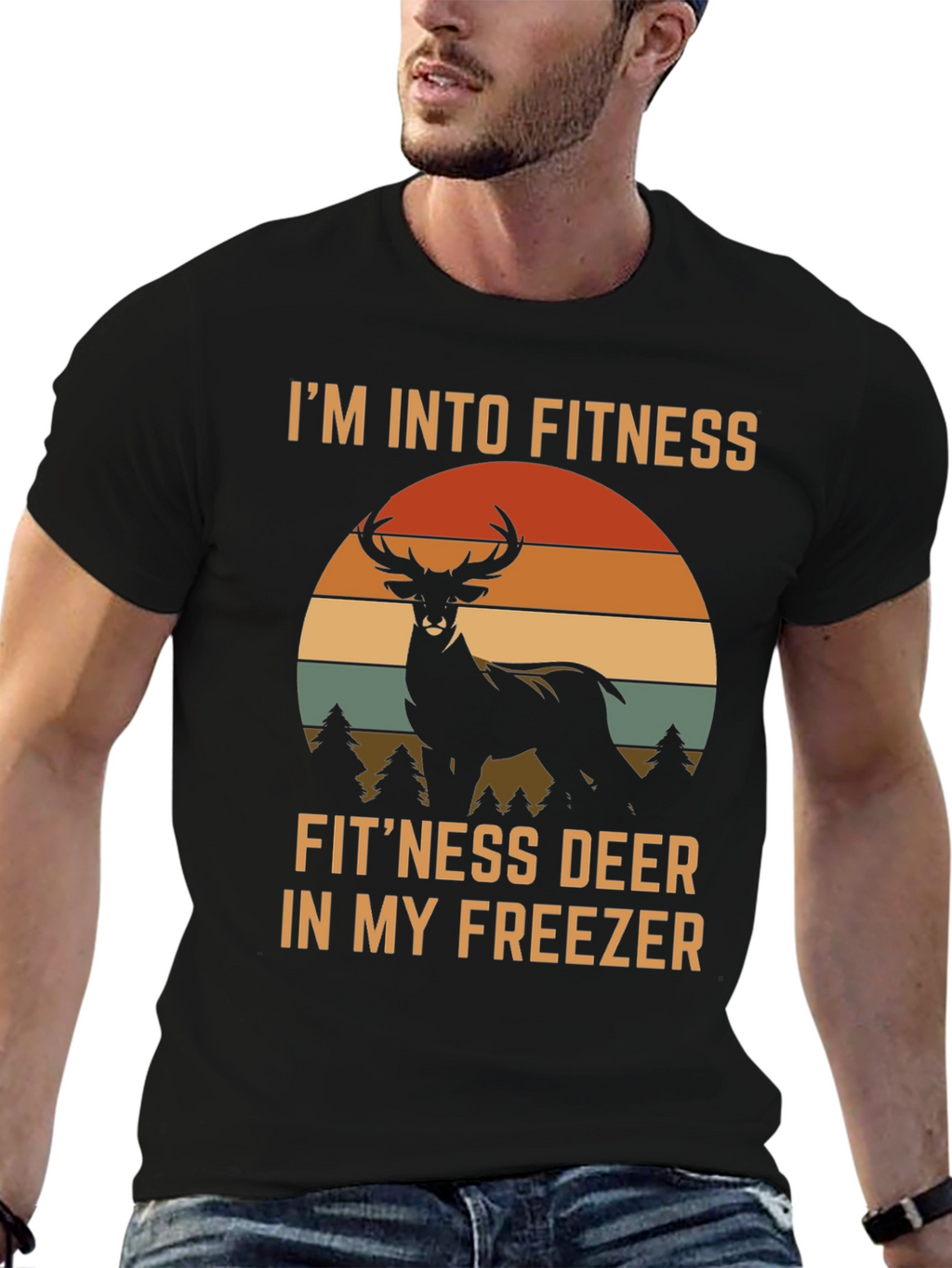 Fitness Deer Funny Graphic T-Shirt
