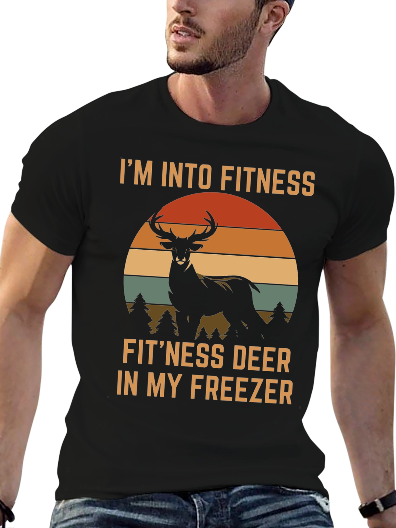 Fitness Deer Funny Graphic T-Shirt