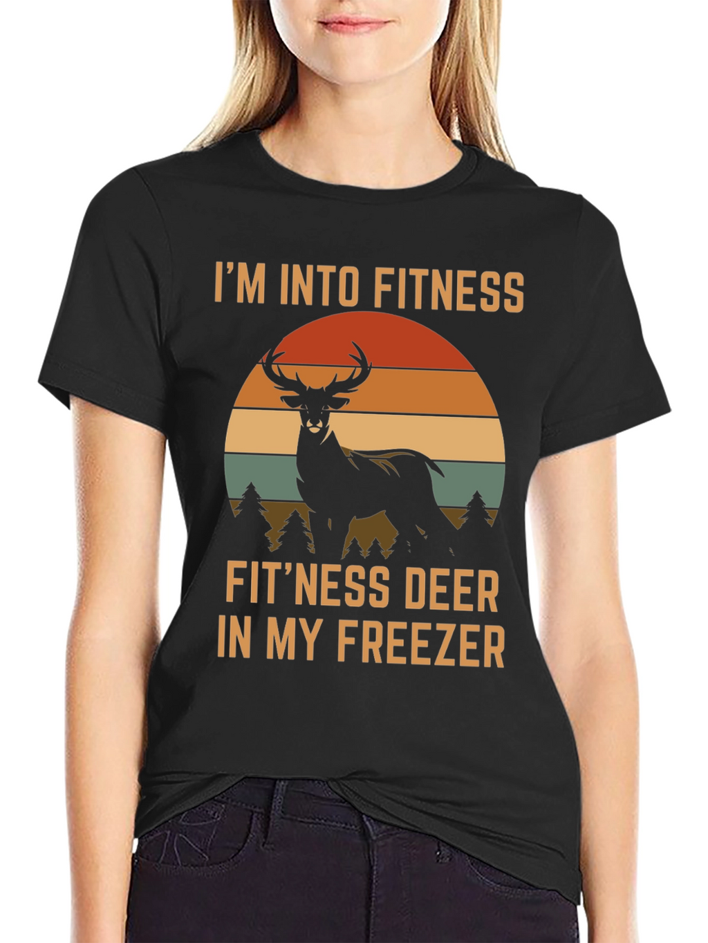 Fitness Deer Funny Graphic T-Shirt