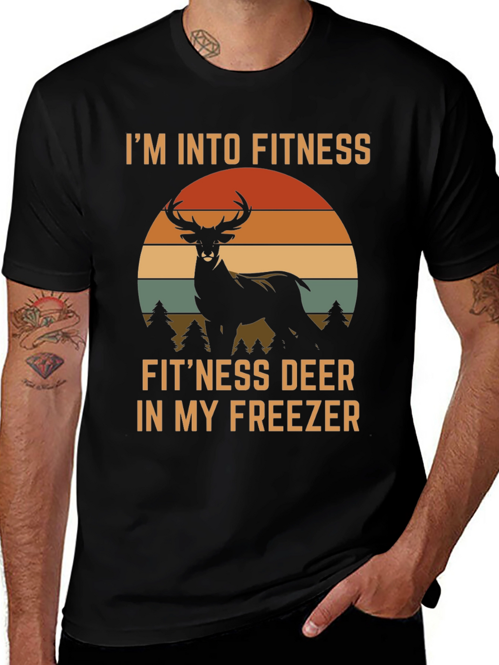 Fitness Deer Funny Graphic T-Shirt