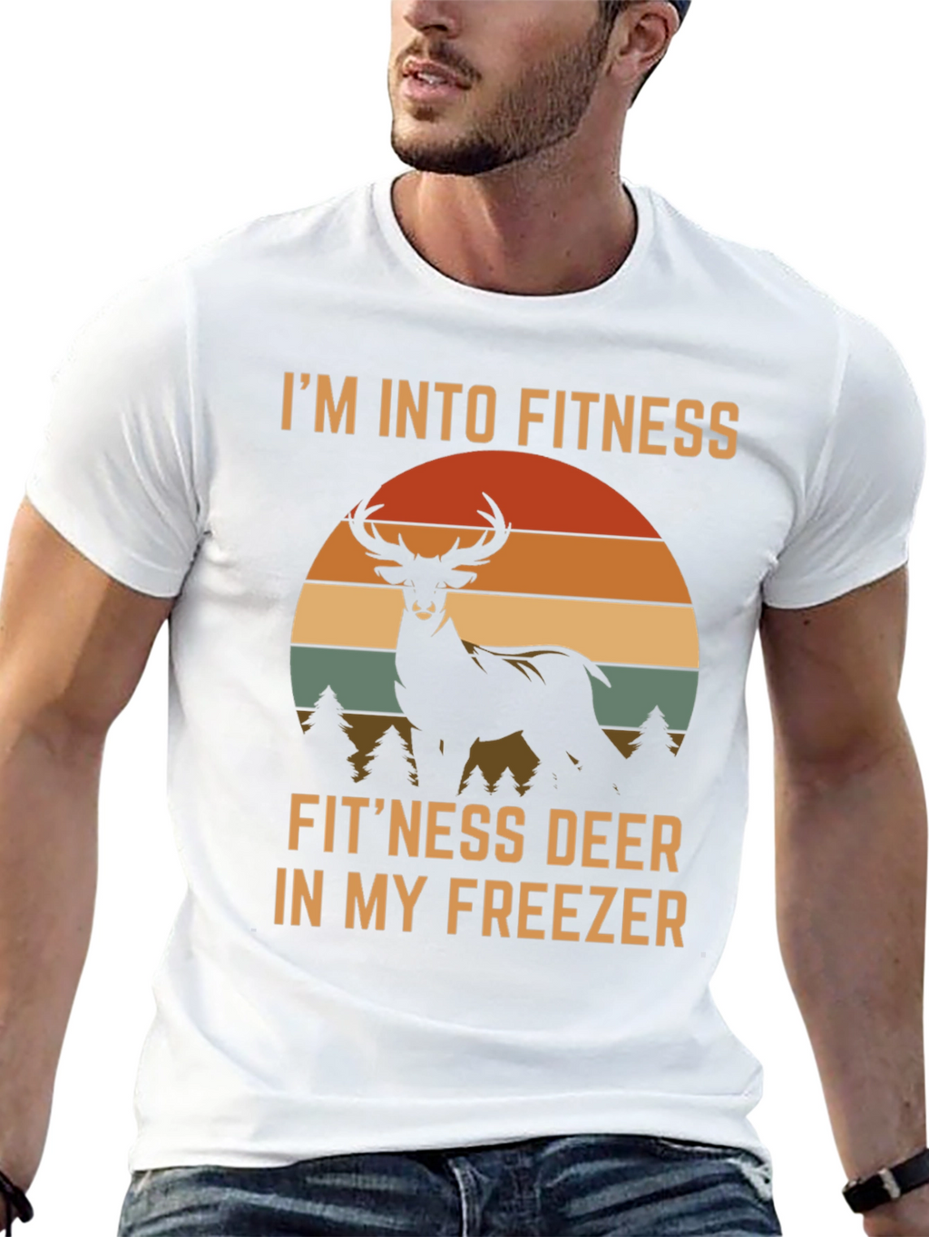 Fitness Deer Funny Graphic T-Shirt