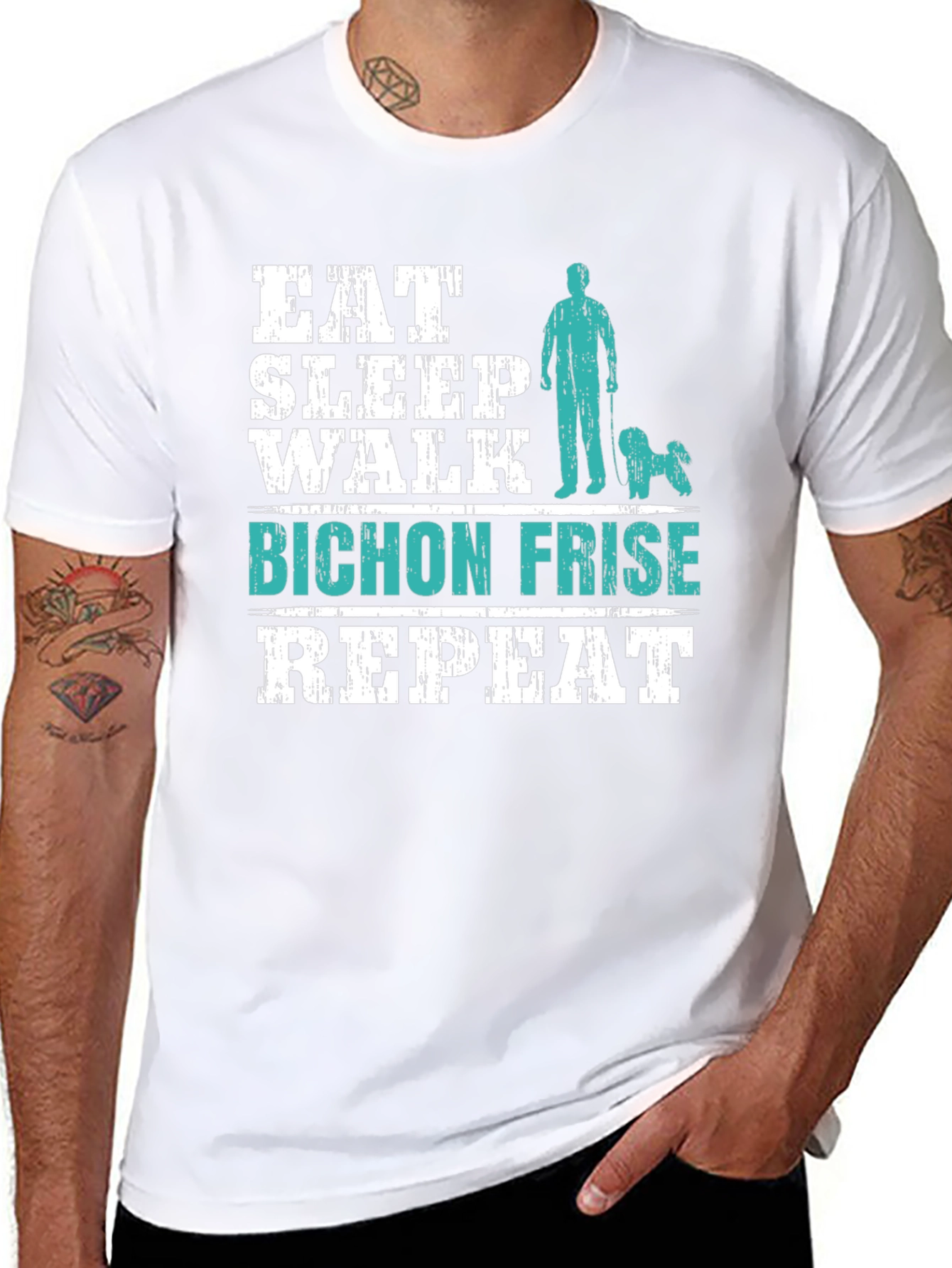 Eat Sleep Walk Bichon Frise Repeat T-Shirt