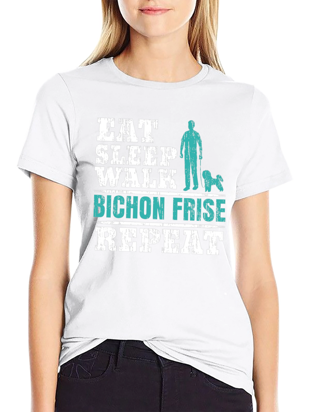 Eat Sleep Walk Bichon Frise Repeat T-Shirt