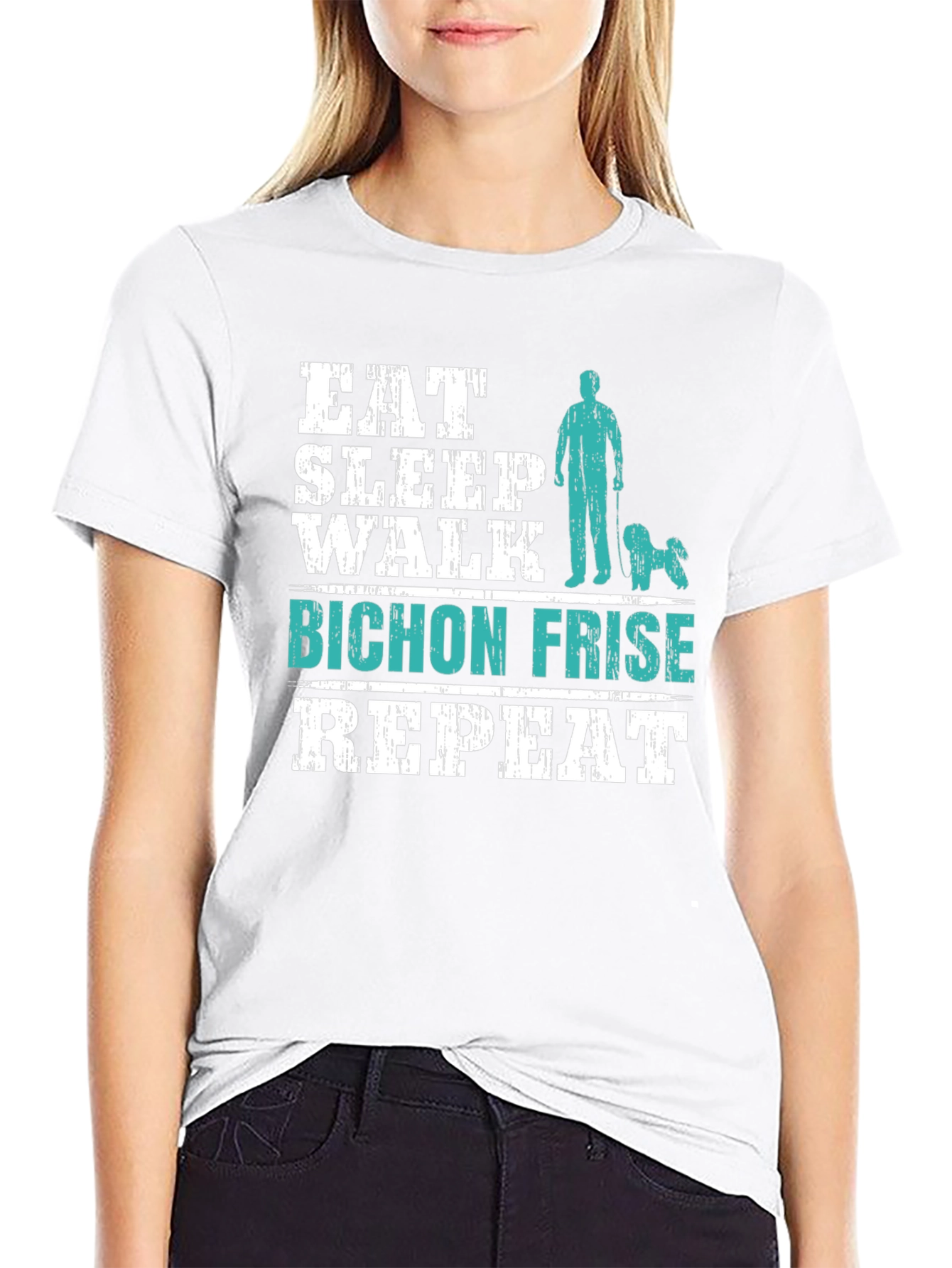 Eat Sleep Walk Bichon Frise Repeat T-Shirt