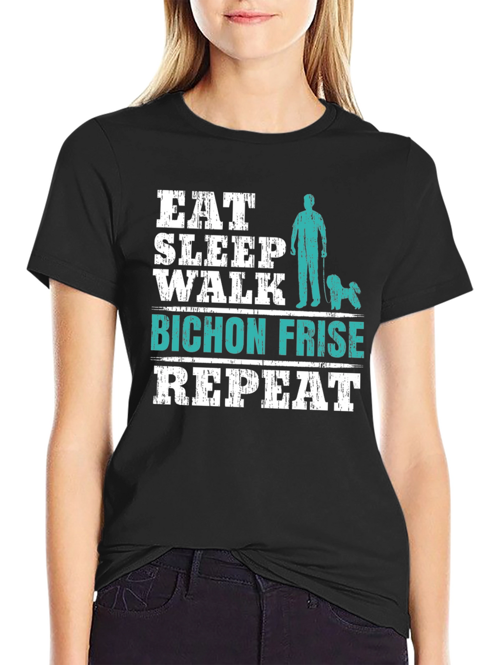 Eat Sleep Walk Bichon Frise Repeat T-Shirt