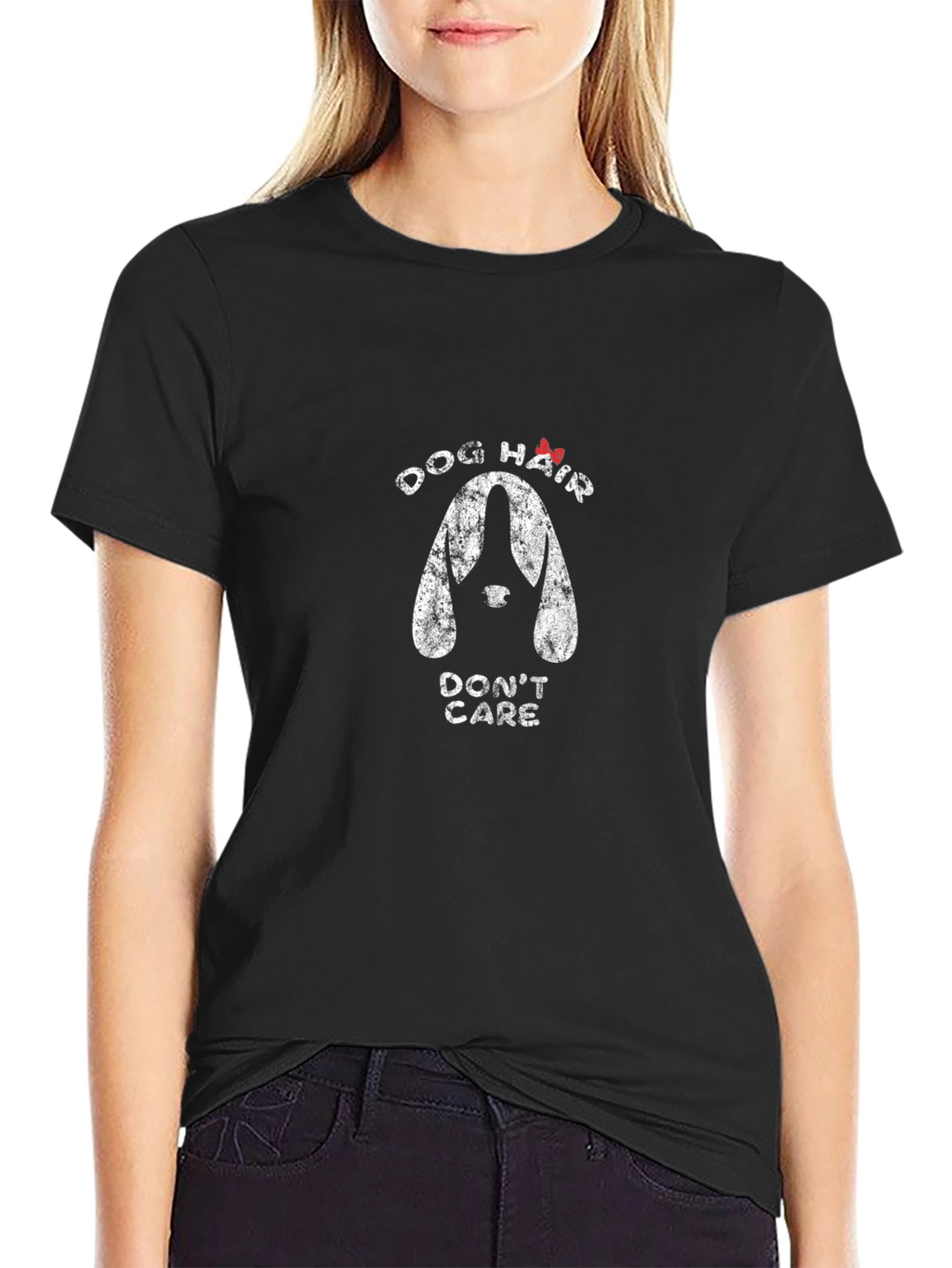 Dog Hair Dont Care Graphic Tee - Black Cotton