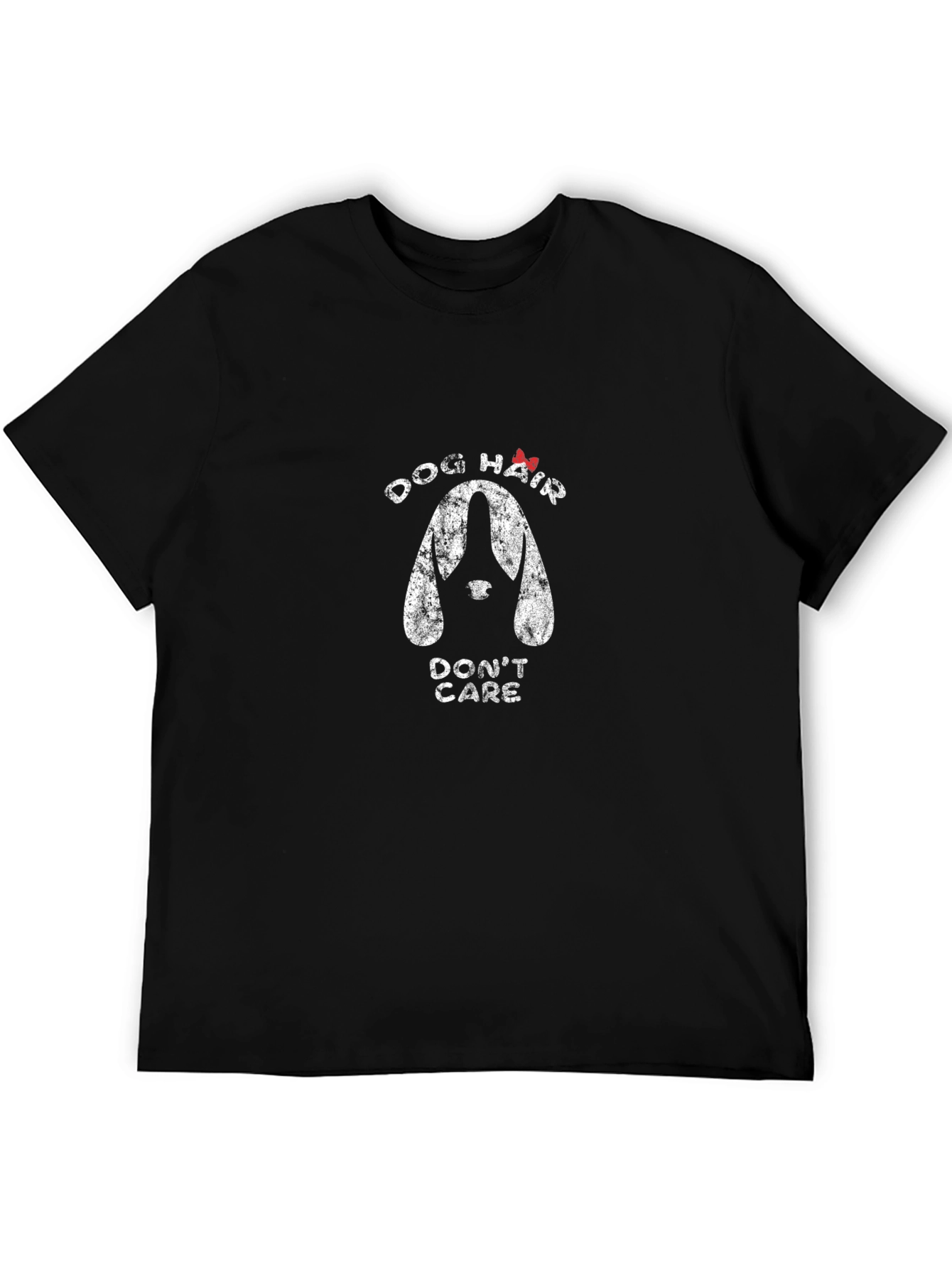 Dog Hair Dont Care Graphic Tee - Black Cotton