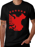 Albania Kosovo T-Shirt | Eagle & Stars Black Tee