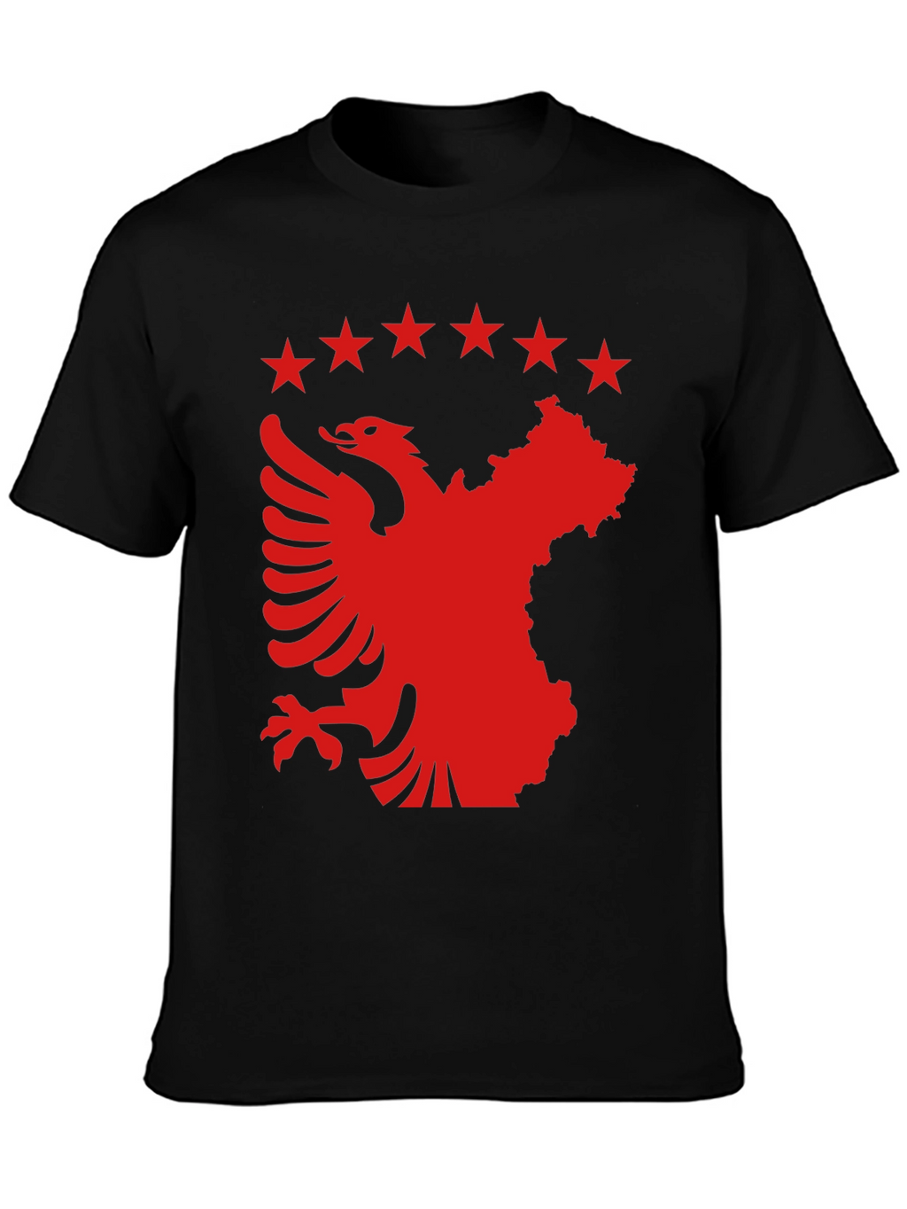 Albania Kosovo T-Shirt | Eagle & Stars Black Tee