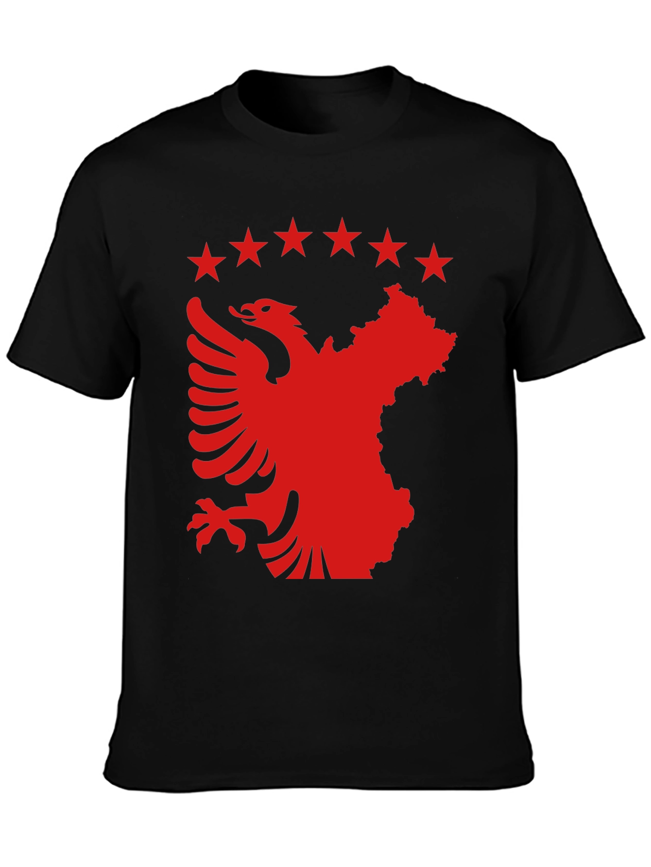Albania Kosovo T-Shirt | Eagle & Stars Black Tee
