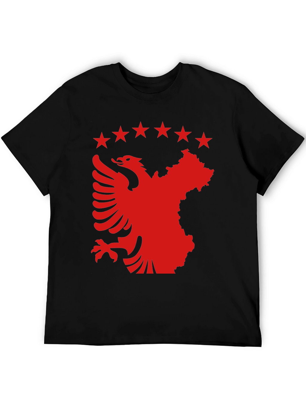 Albania Kosovo T-Shirt | Eagle & Stars Black Tee
