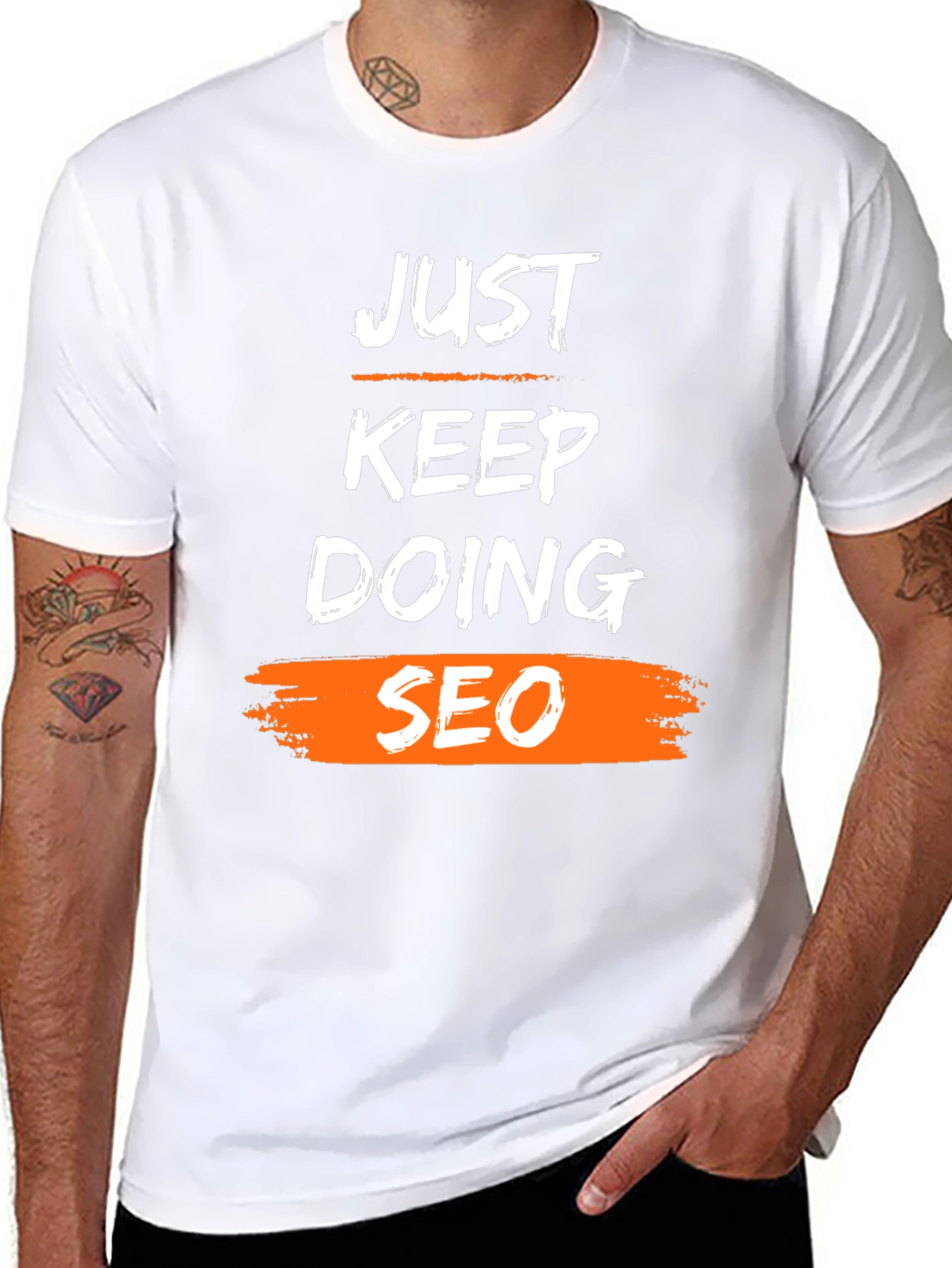 Just Keep Doing SEO T-Shirt - Trendy Black Cotton Tee