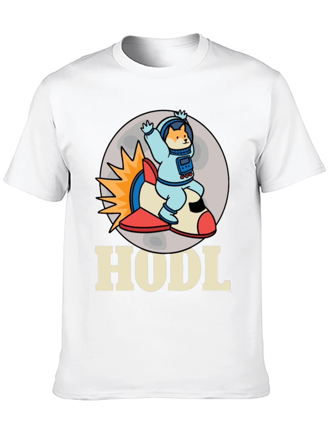 HODL Doge Astronaut T-Shirt - Black Crypto Tee
