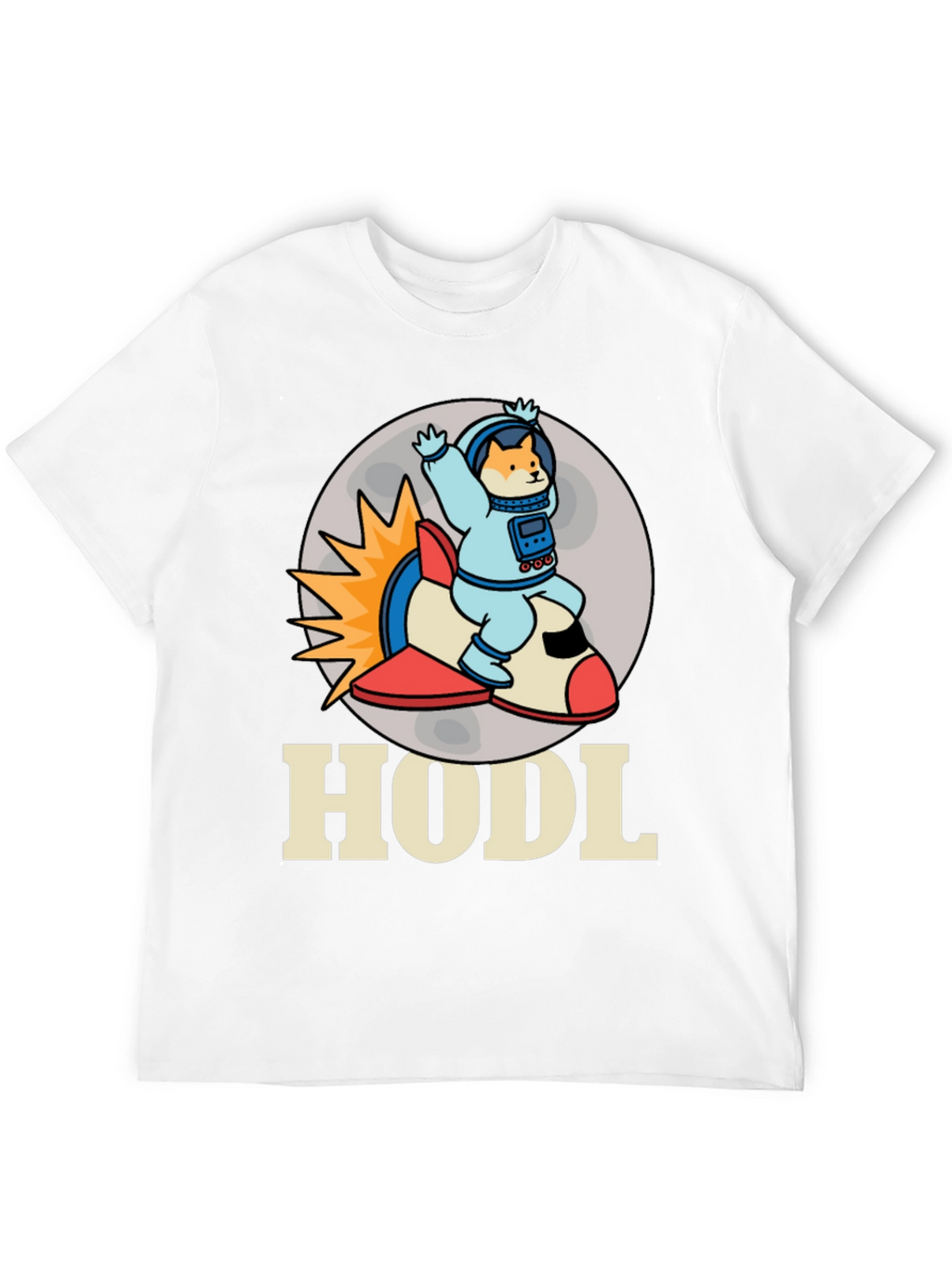 HODL Doge Astronaut T-Shirt - Black Crypto Tee