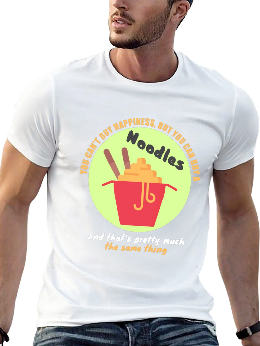 Noodles Happiness T-Shirt - Funny Foodie Tee