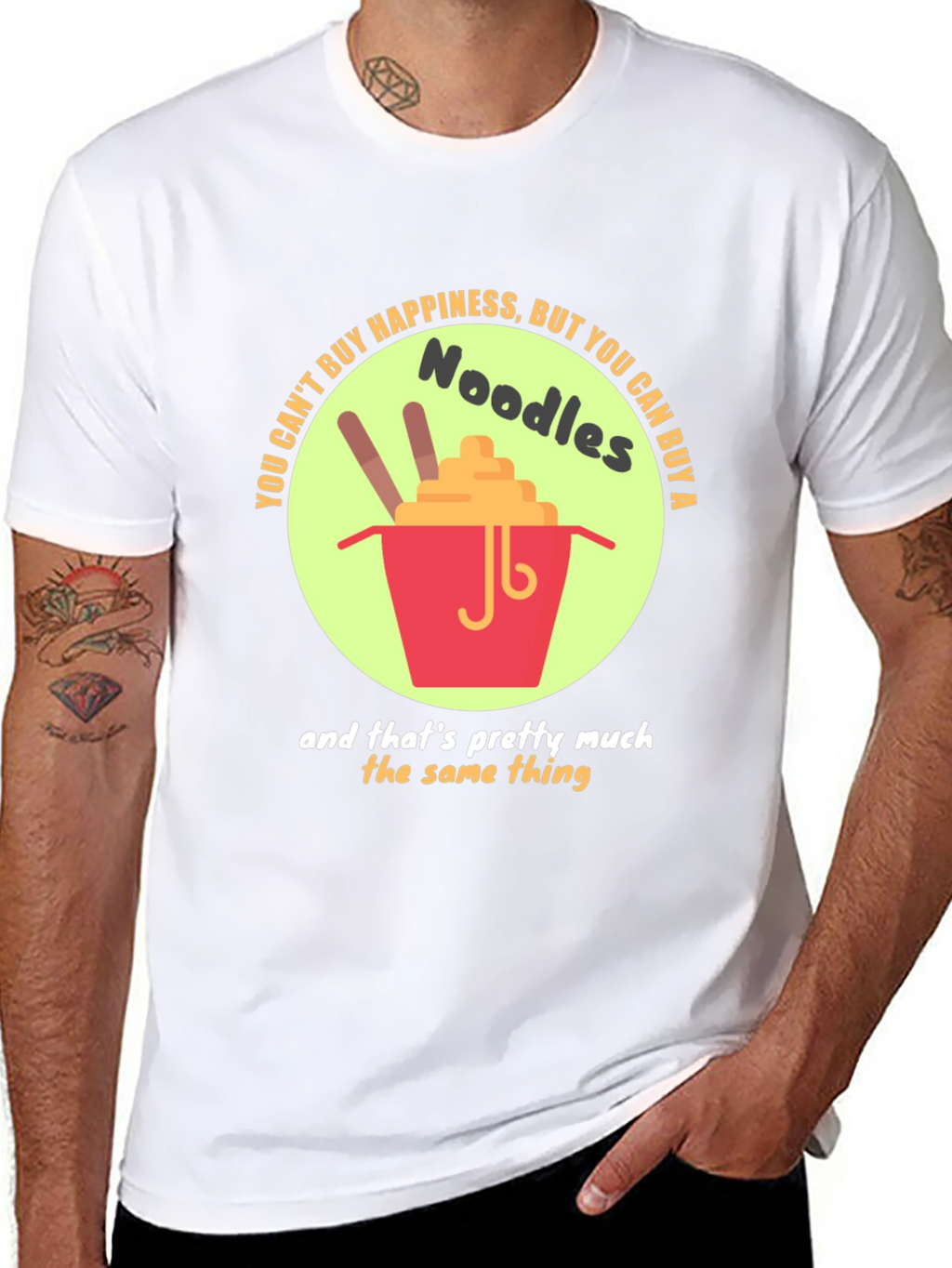 Noodles Happiness T-Shirt - Funny Foodie Tee